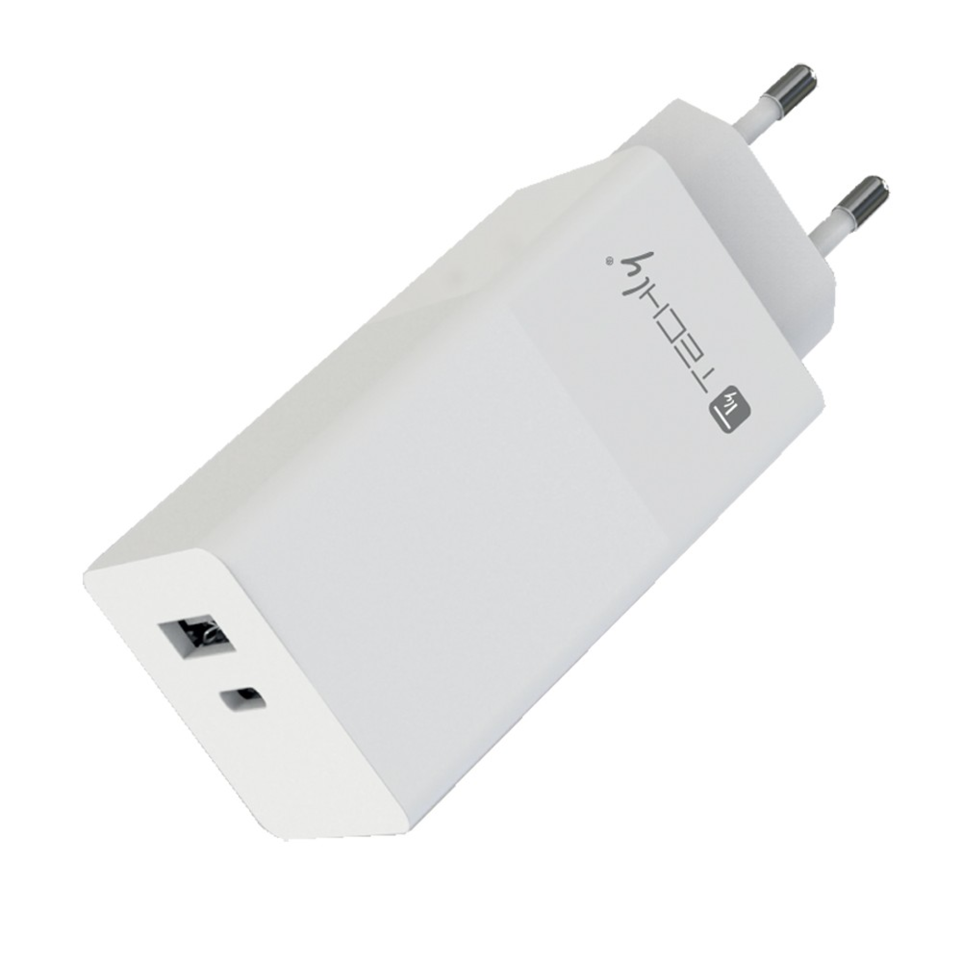 Techly USB-C and USB-A 100W wall charger