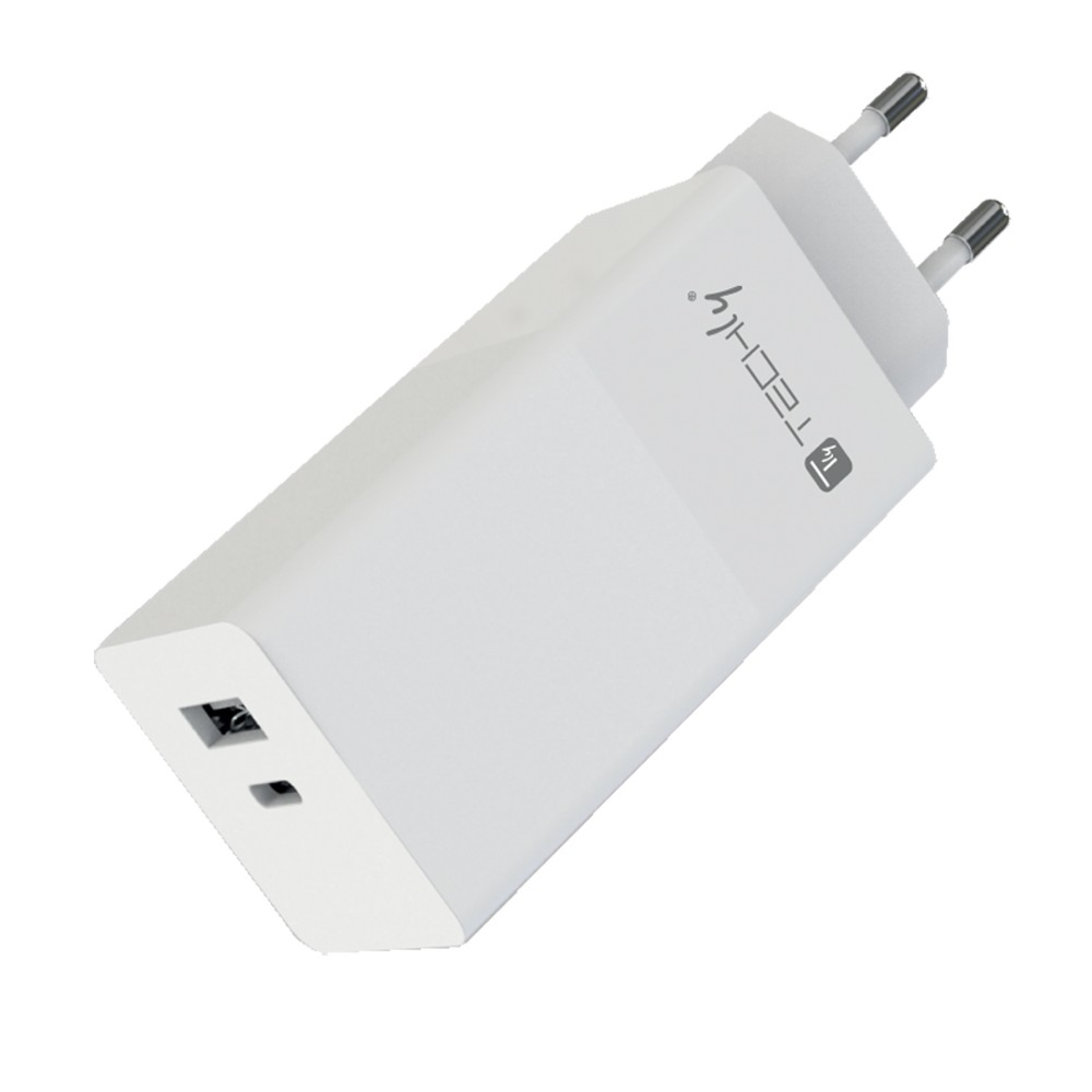 Techly USB-C und USB-A 100W Wandladegerät