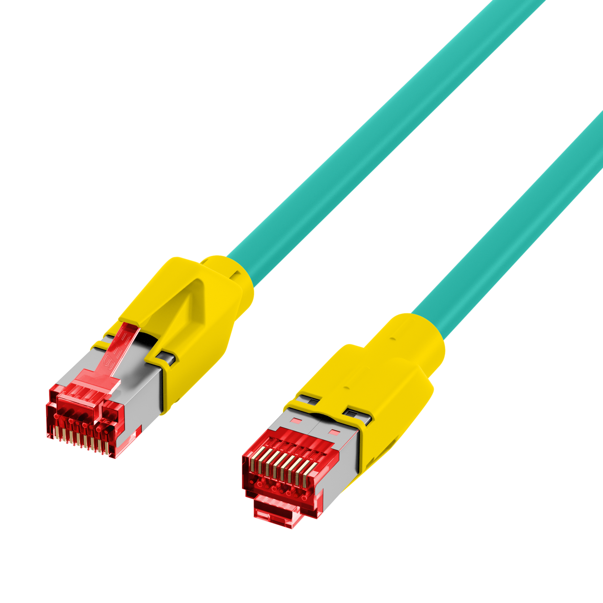 RJ45 Patchkabel Cat.5e SF/UTP PUR  TM21 Tülle gelb schleppfähig grün 1m