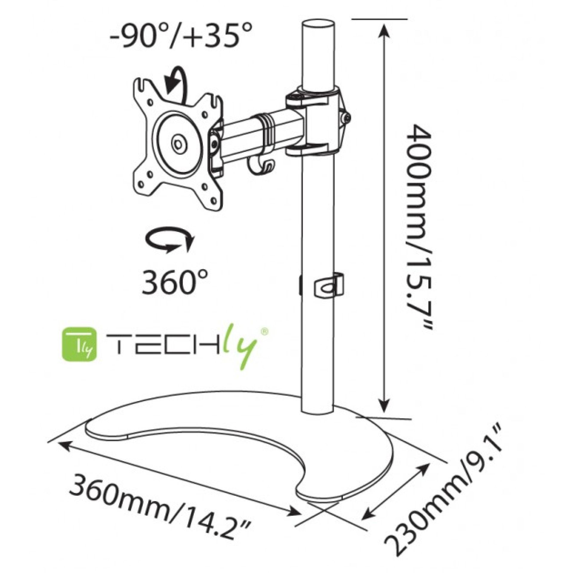 Schreibtischhalterung für 1 LCD TV LED 13"-27", mit Standfuß