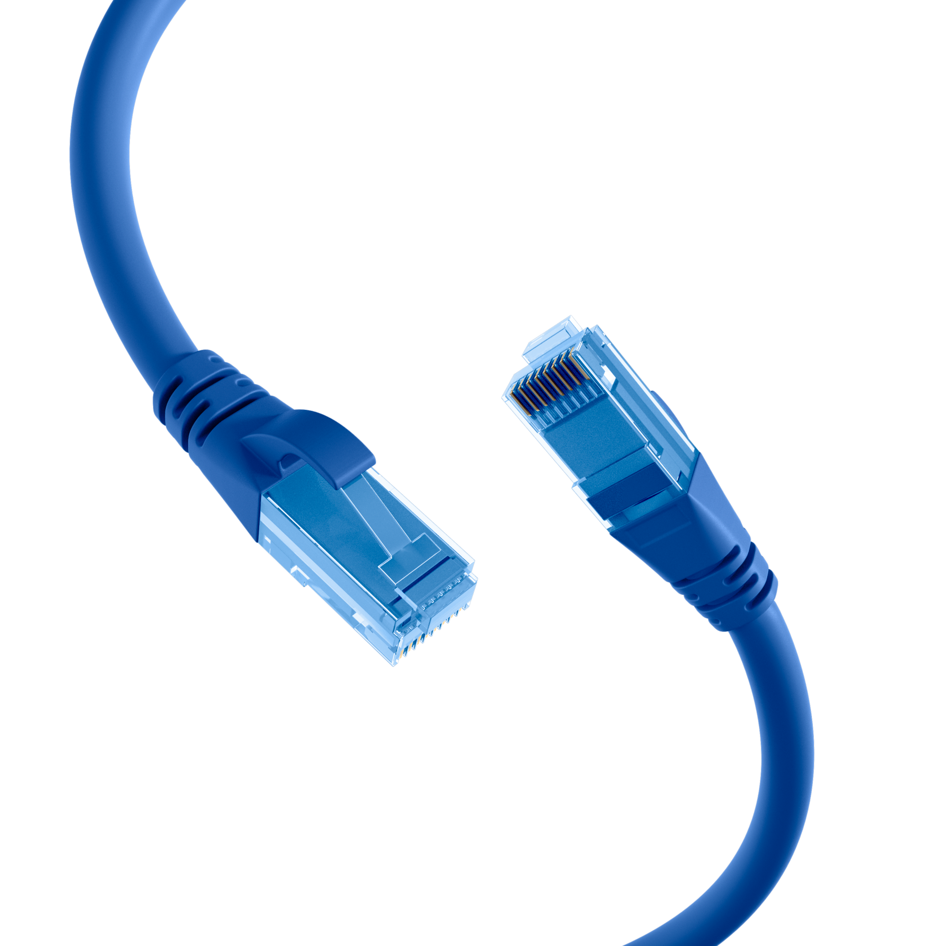 RJ45 Patchkabel Cat.6A U/UTP LSZH  Premium 500MHz blau 0,15m