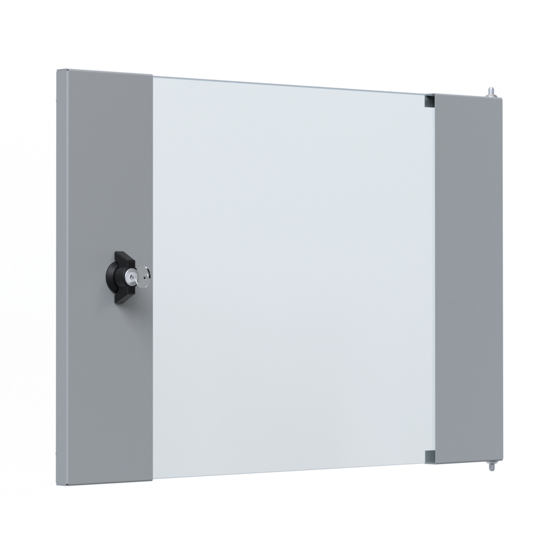 Glastür für X-Rack Wandgehäuse 9HE grau RAL7035 3/3