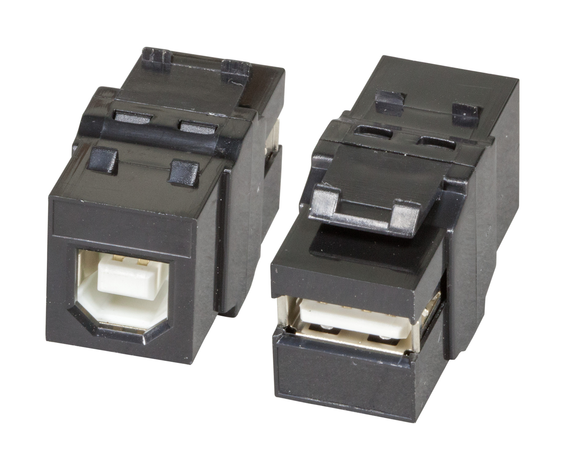 Keystone Einbauadapter USB2.0 A - B, schwarz