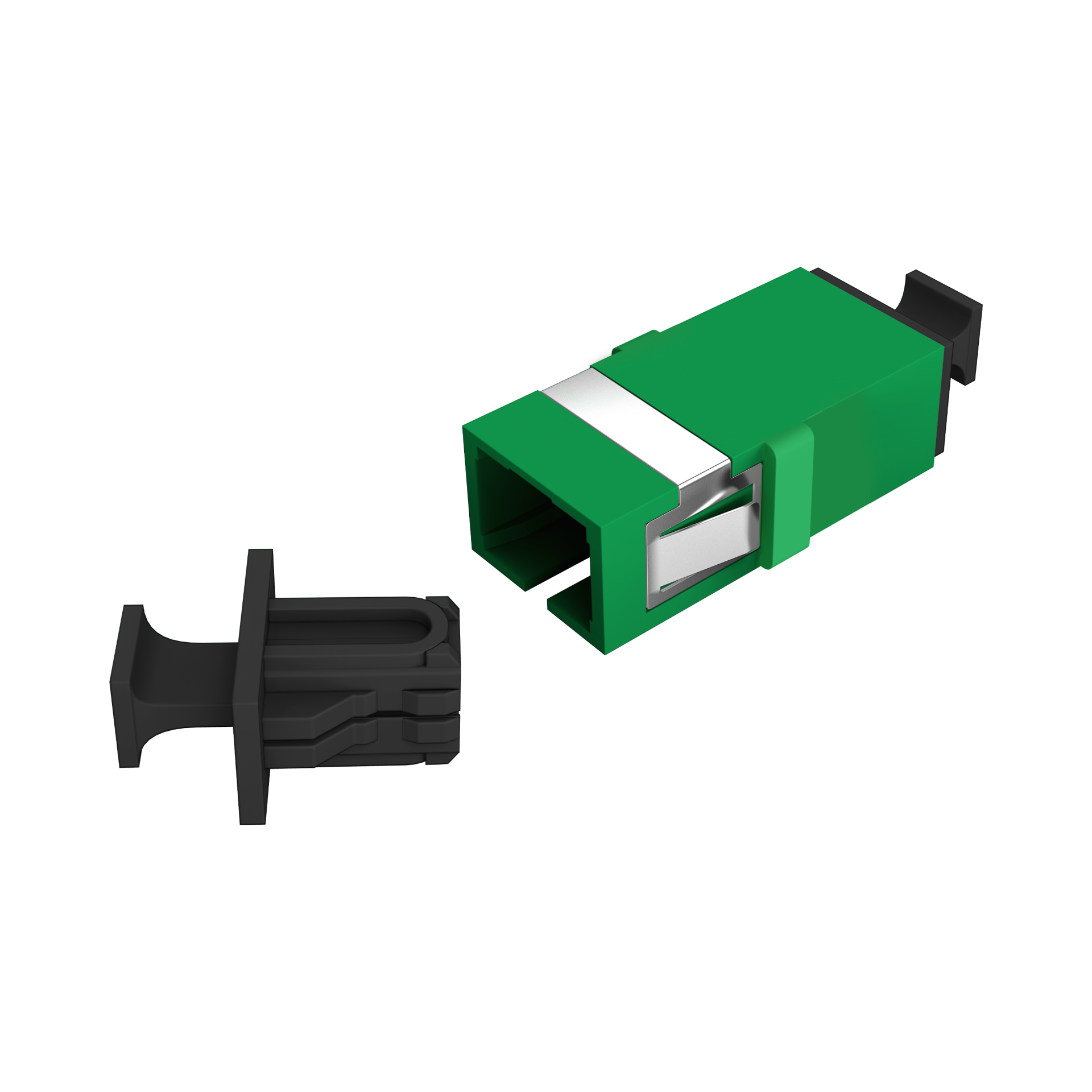 Kupplung SC/APC Simplex OS2 grün flanschlos