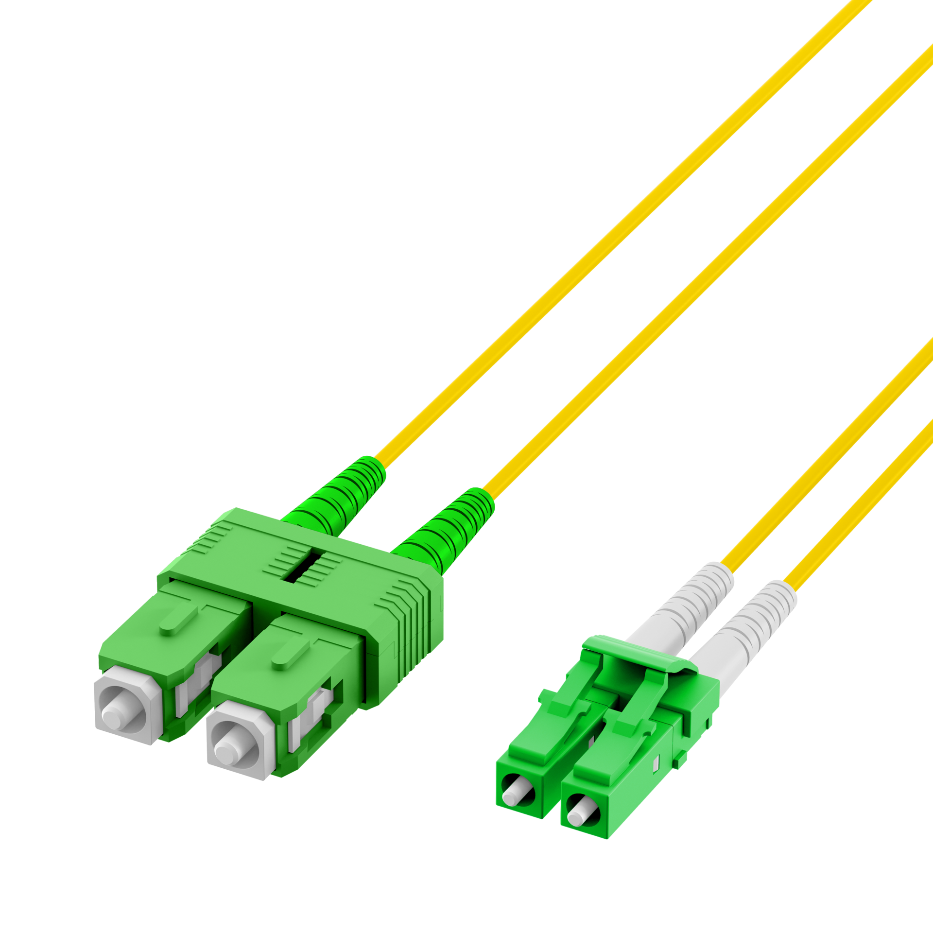 Duplex Patchkabel LC/APC-SC/APC OS2 G652D 10m LSZH 2mm gelb
