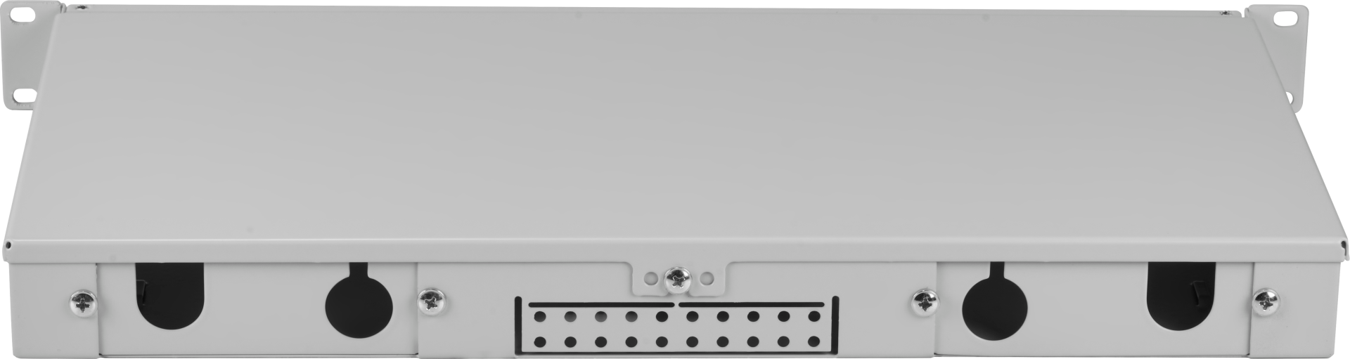 Splice box fixed 1U without front panel, unequipped, grey
