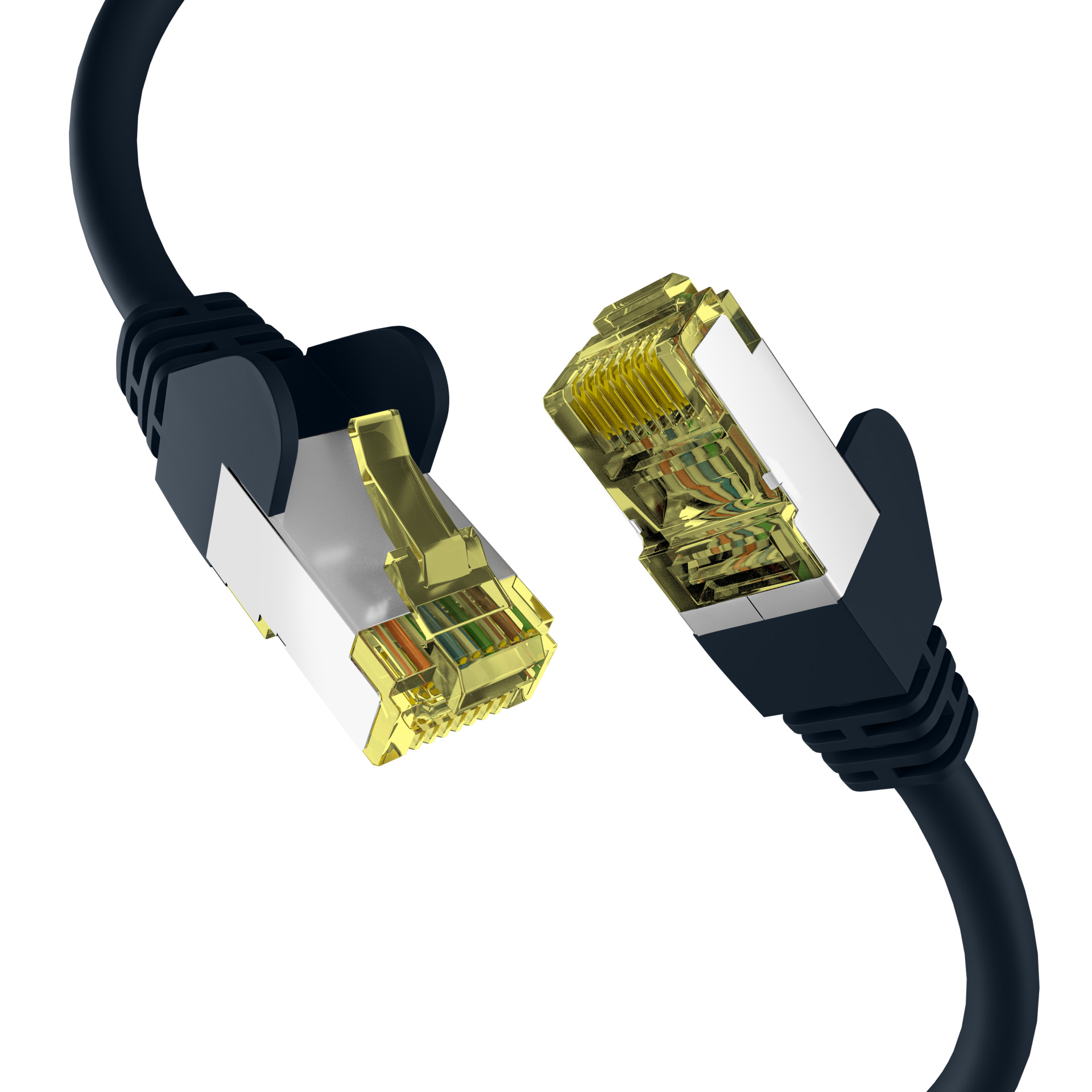 CAT6a SCHWARZ 0,15m Patchkabel S/FTP PIMF,RJ45 Netzwerkkabel Ethernetkabel LAN D