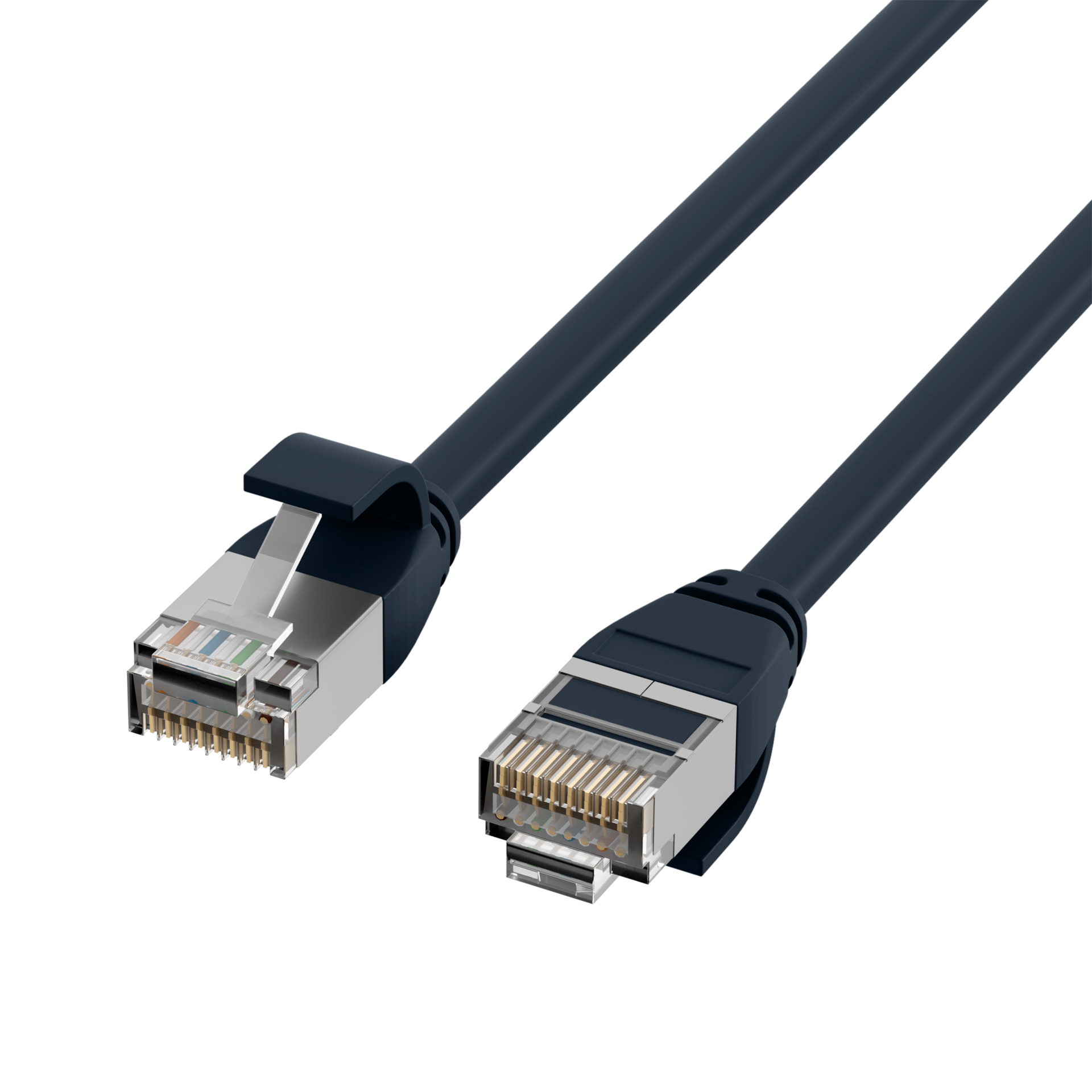 RJ45 Patchkabel Cat.6A U/FTP TPE 4mm ultraflex schwarz 0,15m