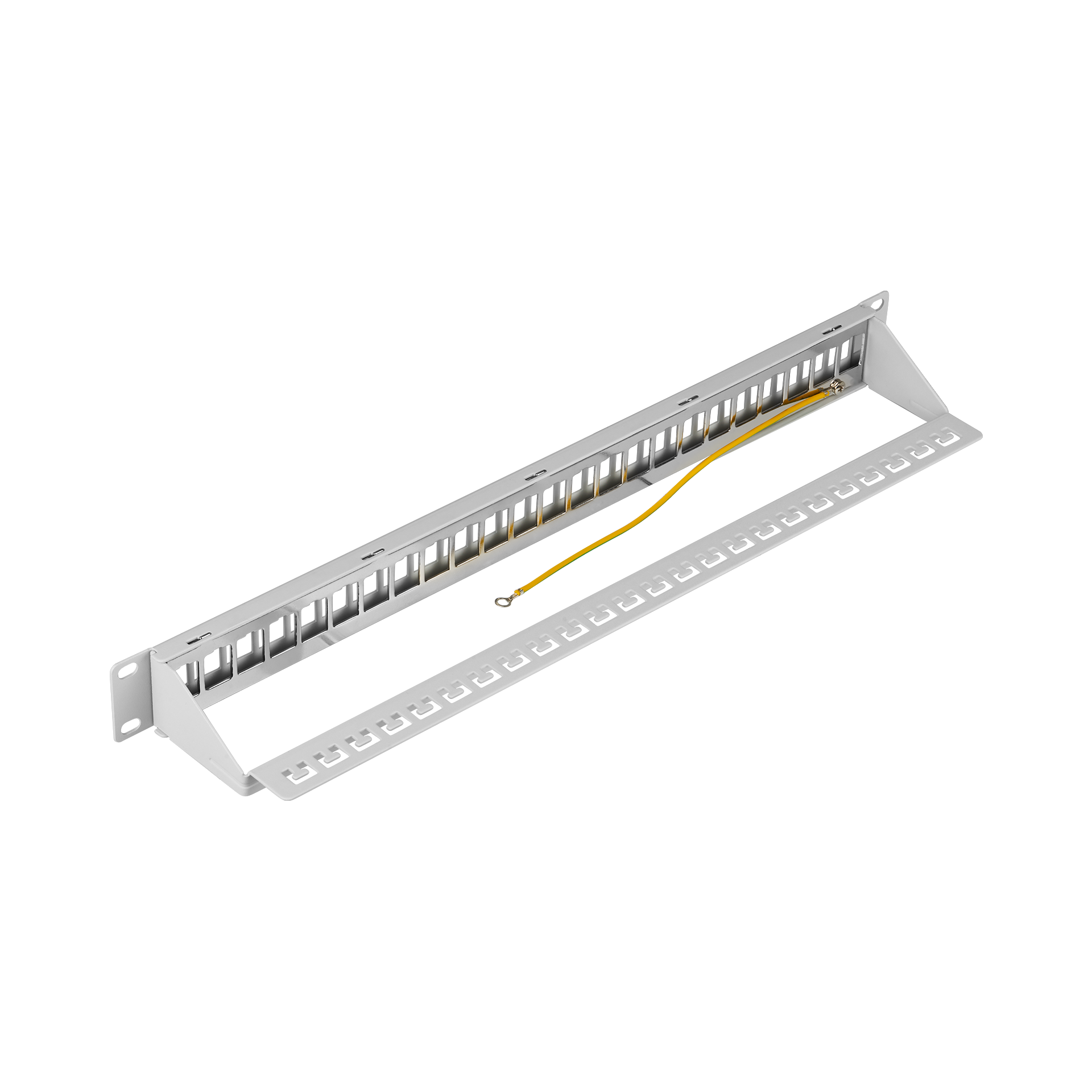 Distribution panel 19" 1U, 24-port, metal, grey RAL7035