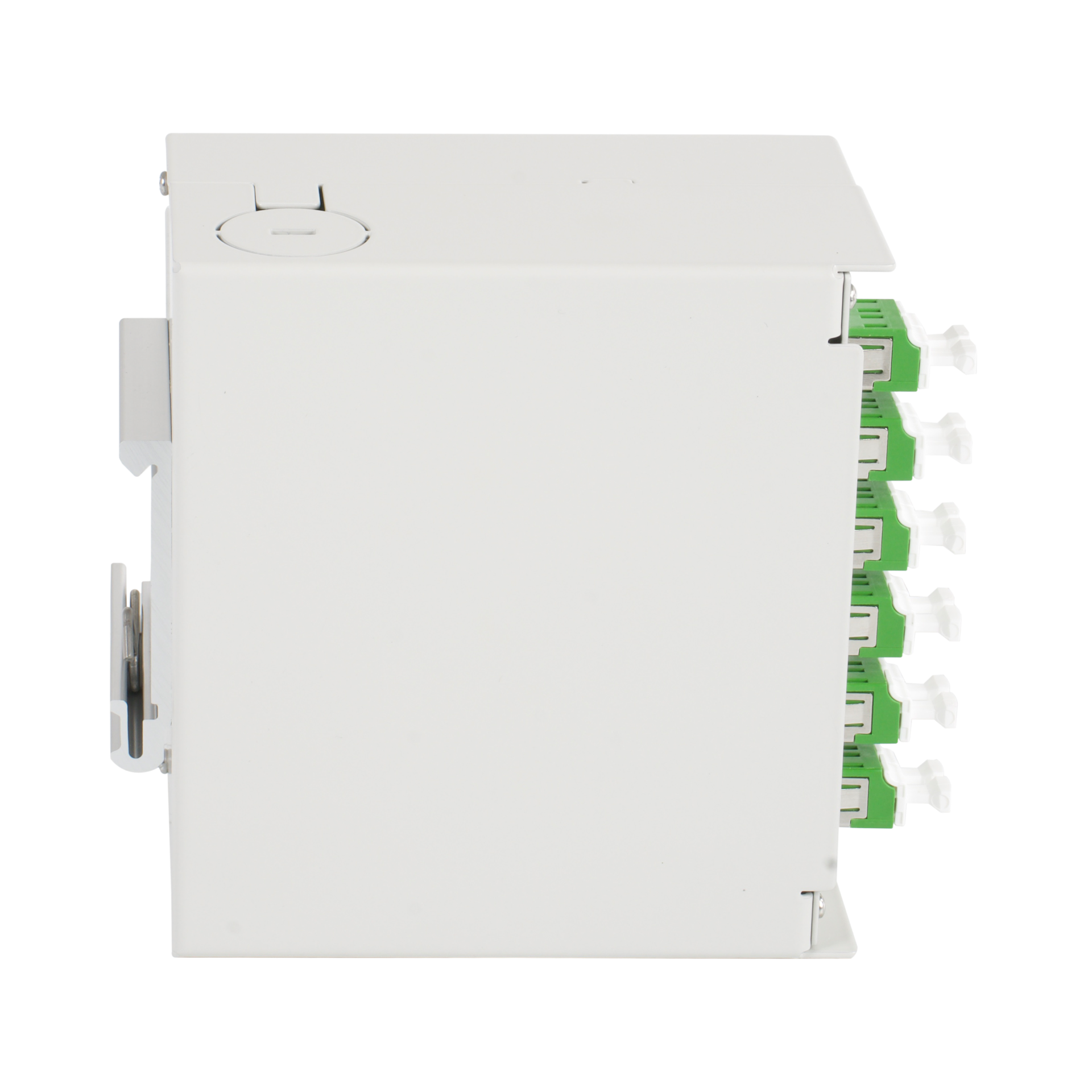 Hutschienenbox OS2 6xLC/APC-Duplex Kupplung, ohne Pigtails