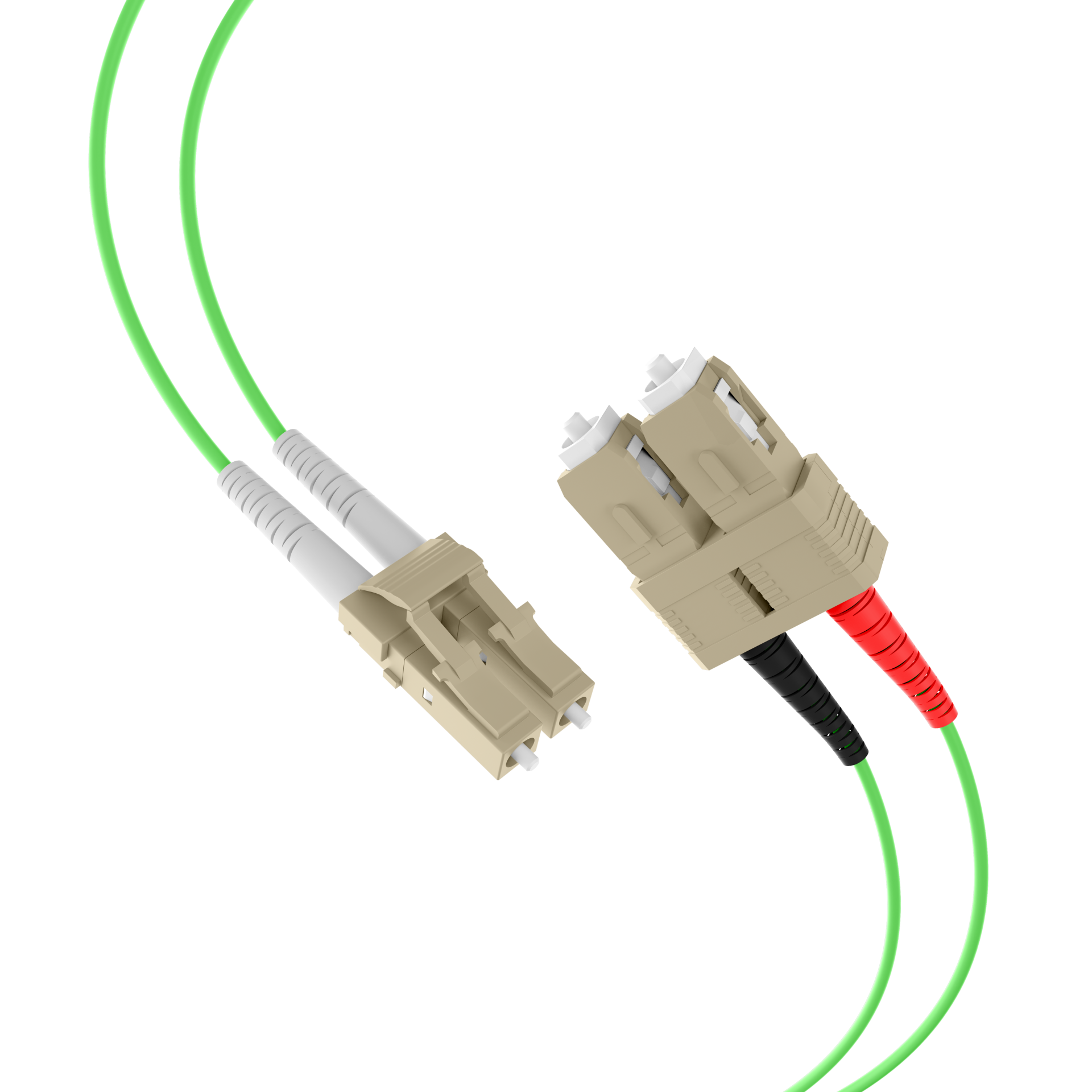 INFRALAN® Duplex Patchcable LC-SC OM5 1m LSZH 2mm limegreen
