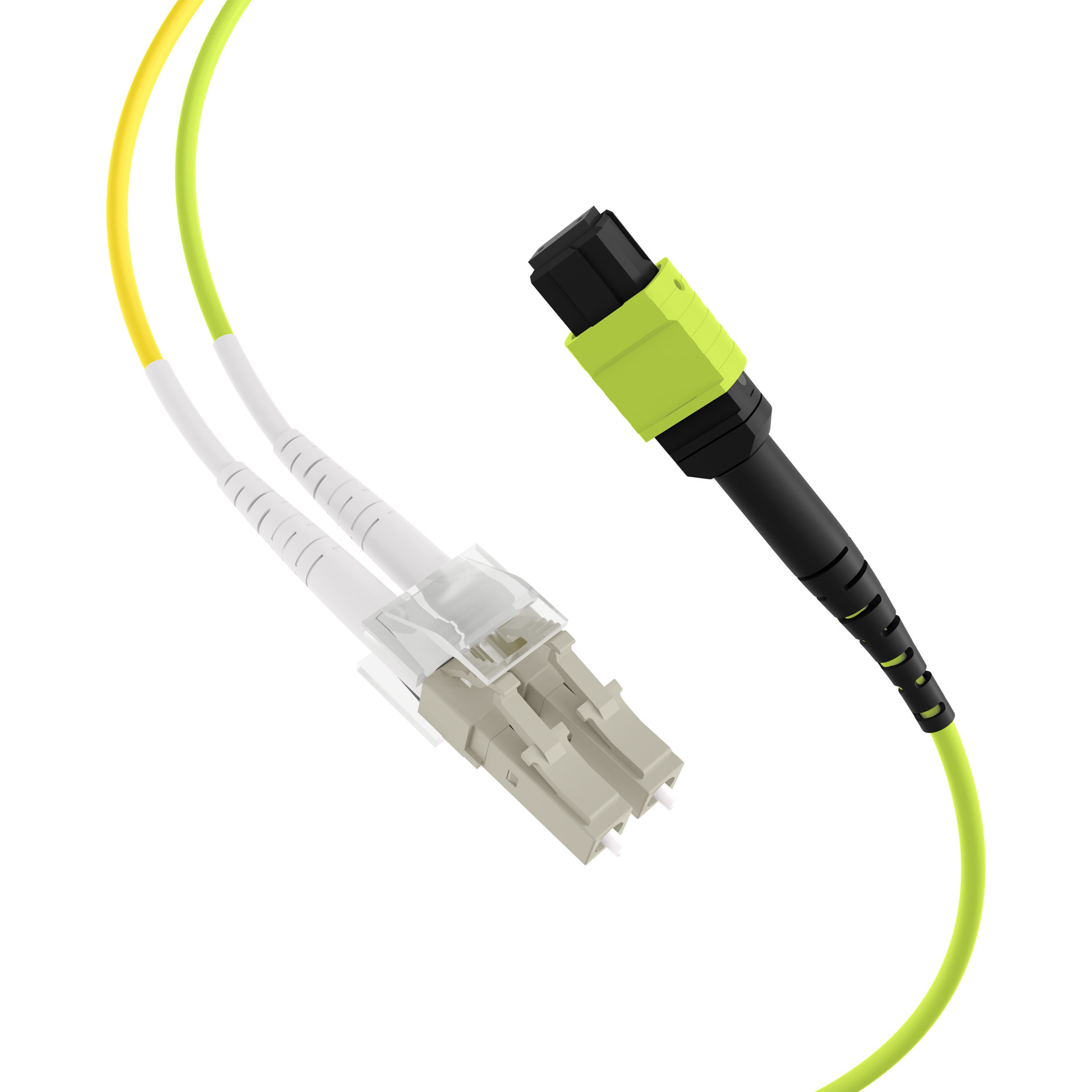 MTP®(F)-LC Trunk cable OM5 12 fibers Typ B LSZH limegreen 5m