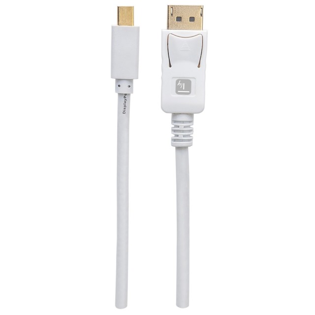 Mini-DisplayPort M to DisplayPort M Cable 4K 60Hz, White, 1m