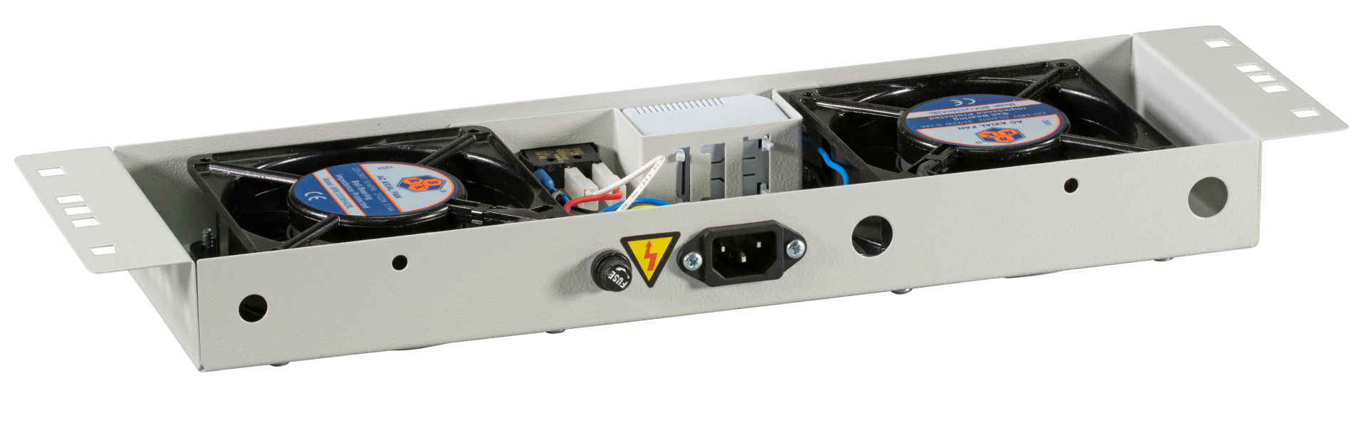 Lüftereinheit 2-fach, Plug & Play für Wandgehäuse, RAL7035