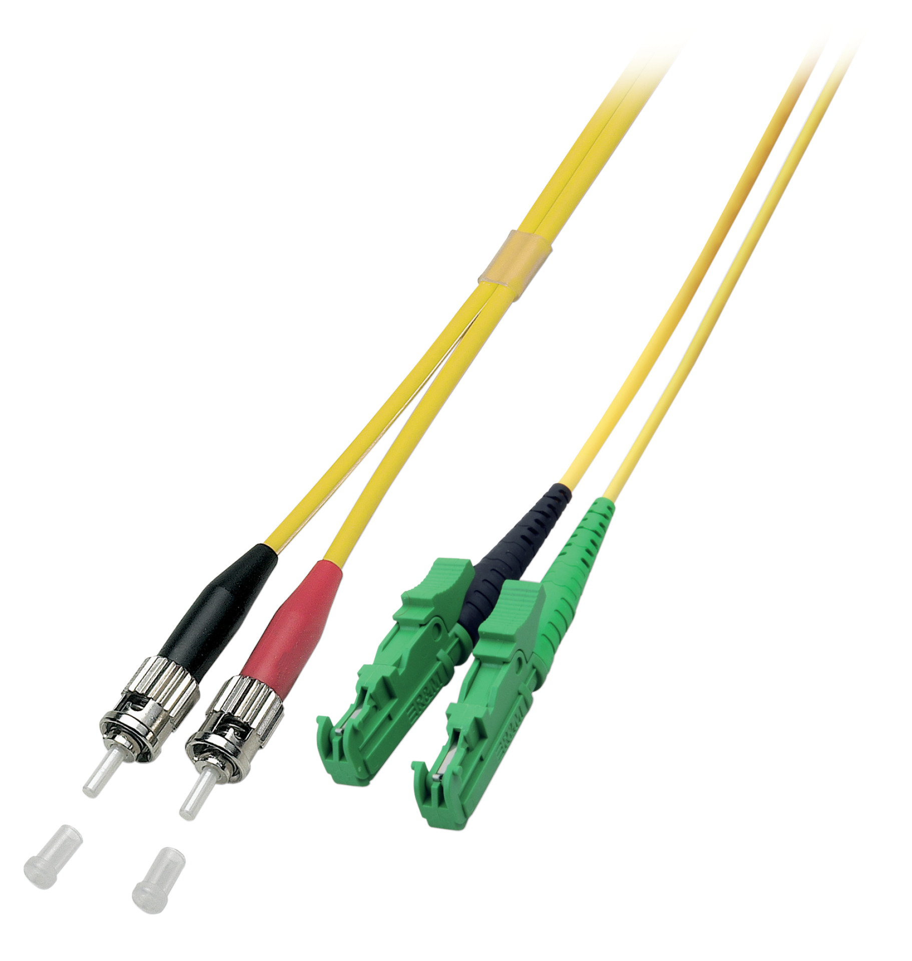 Duplex Jumper ST-E2000®/APC 9/125µ, OS2, LSZH, gelb, 3.0mm, 15m