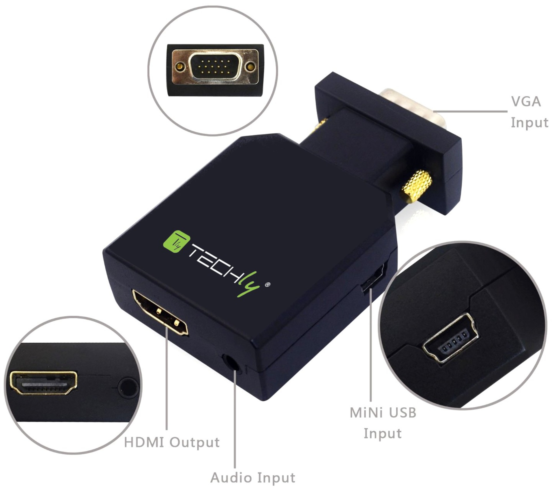 VGA/Audio zu HDMI Mini Konverter