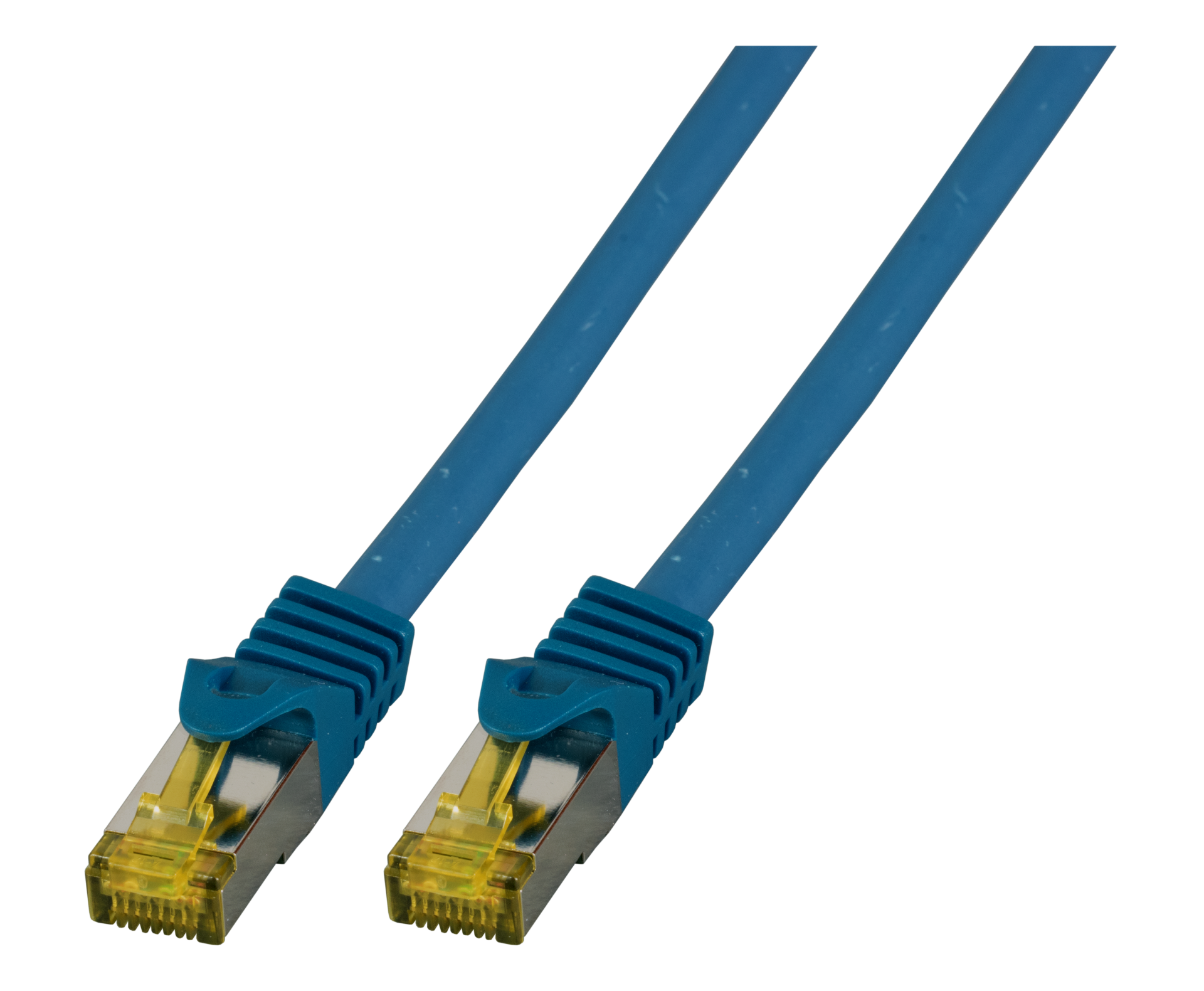 RJ45 Patch Cord Cat.6A S/FTP LSZH Cat.7 raw cable blue 0,15m