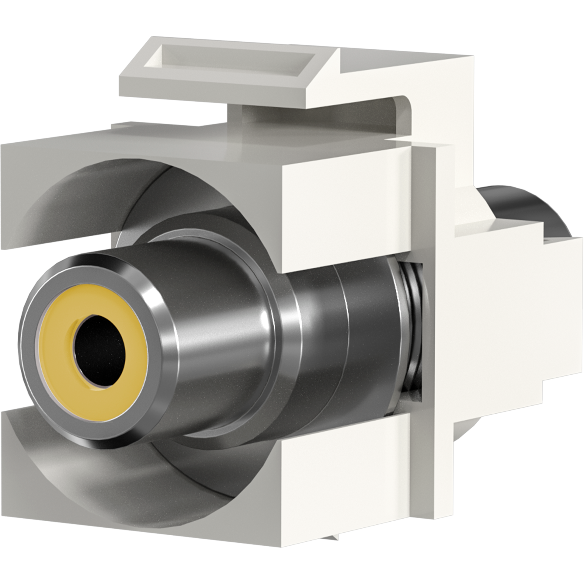 Keystone Snap-In Adapter Cinch white, yellow ring