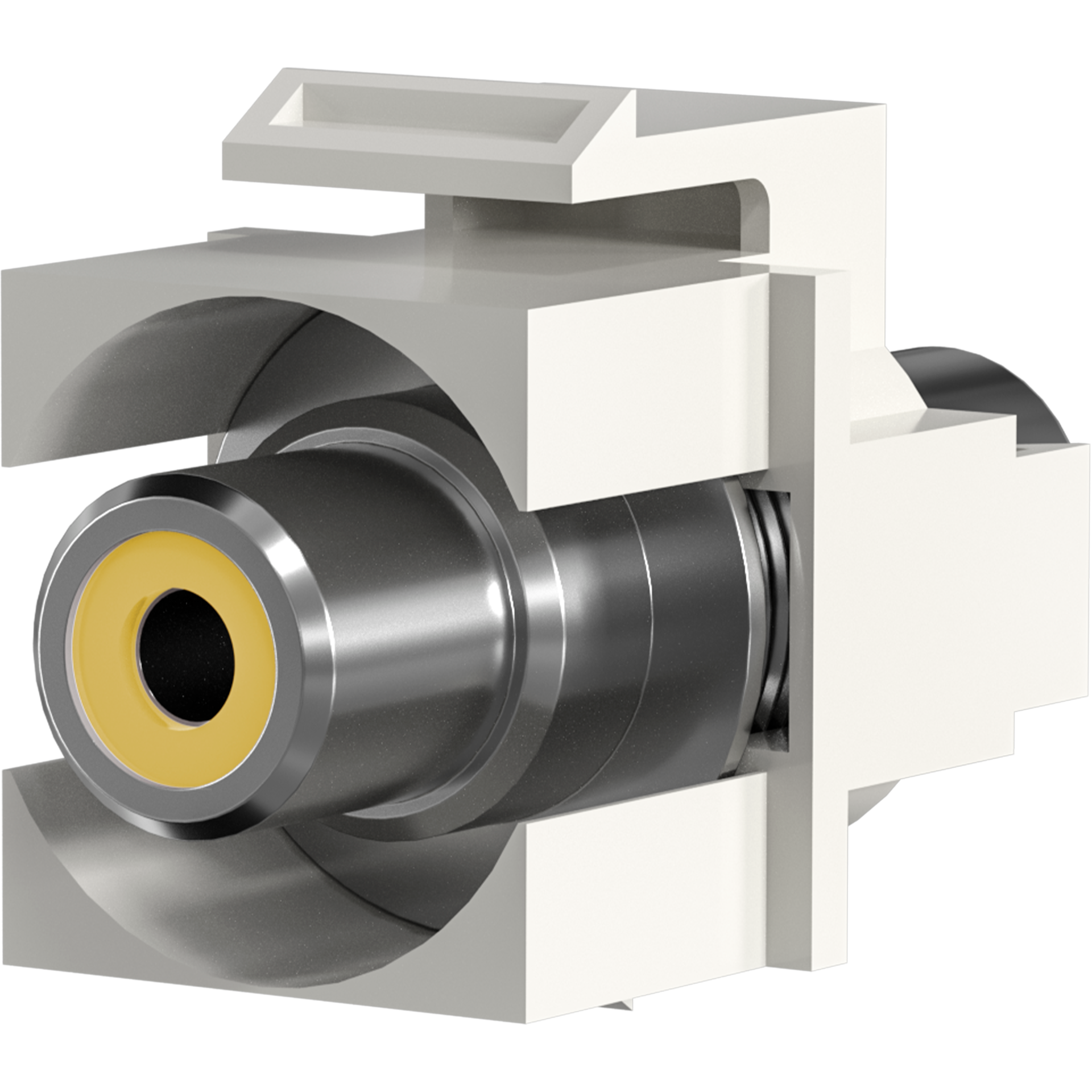 Keystone Einbauadapter Cinch weiß, gelber Ring