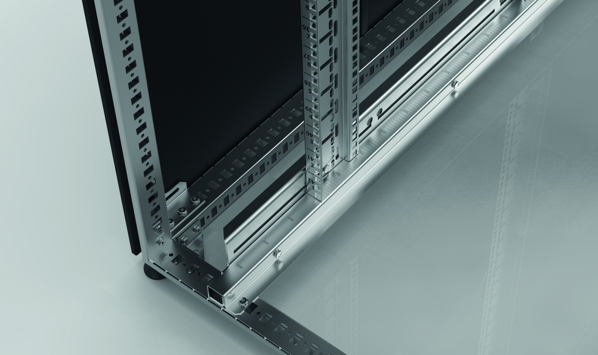19" EFB Server 47U, 600x1000 mm, F+R 1-Part, RAL9005