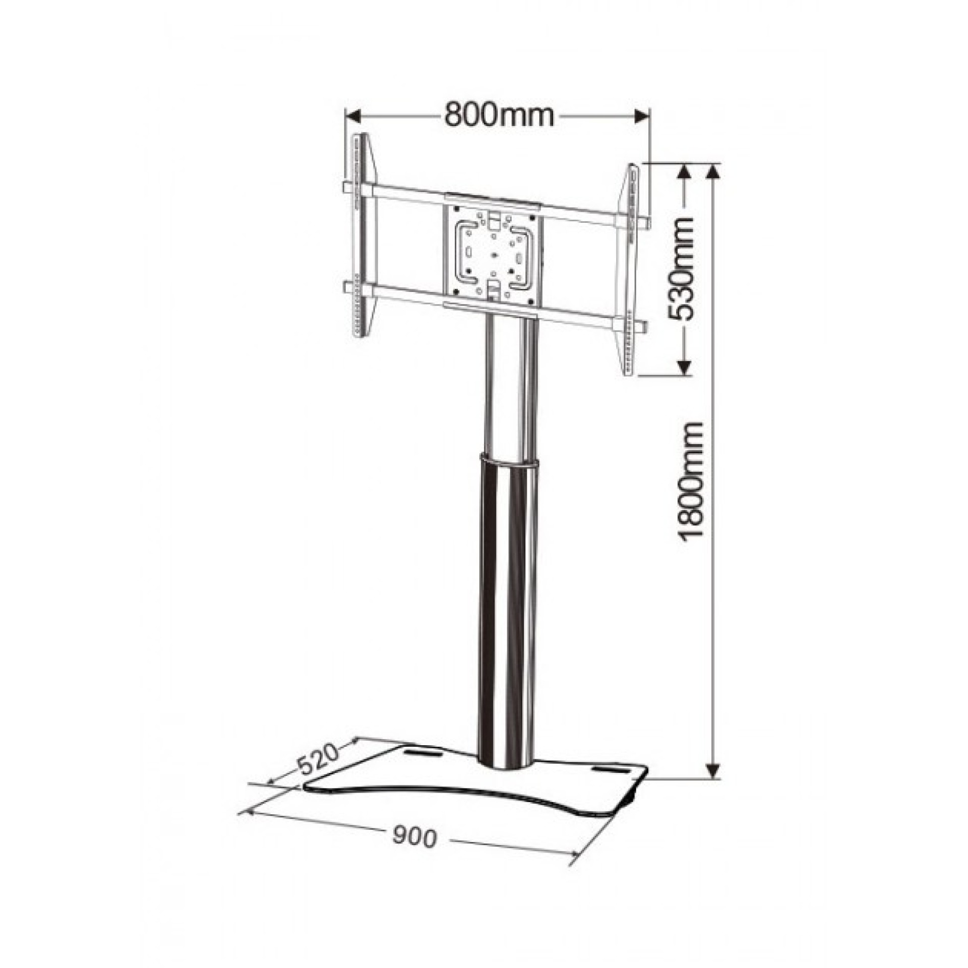 TV LED/LCD Standfuß, 32-70'', höhenverstellbar, schwarz, silber