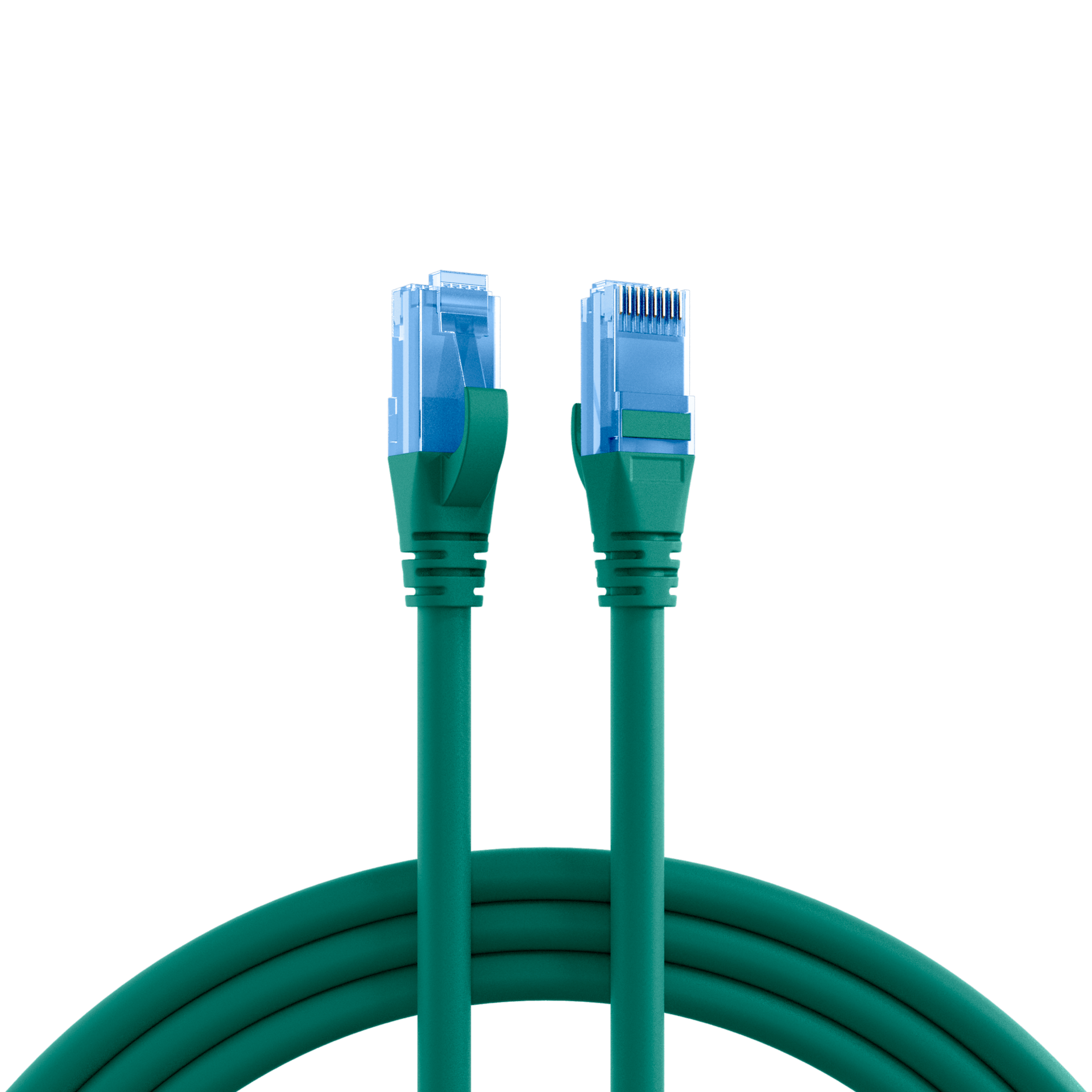 RJ45 Patchkabel Cat.6A U/UTP LSZH  Premium 500MHz grün 0,15m