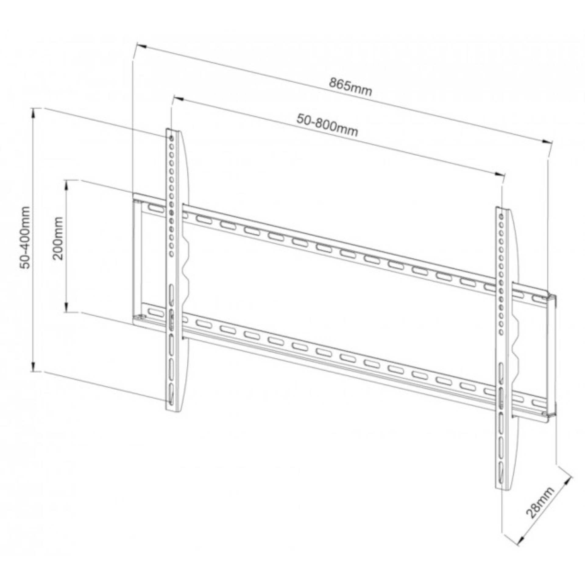 Wandhalterung für LCD TV LED 42"-80" ,Slim fix, schwarz