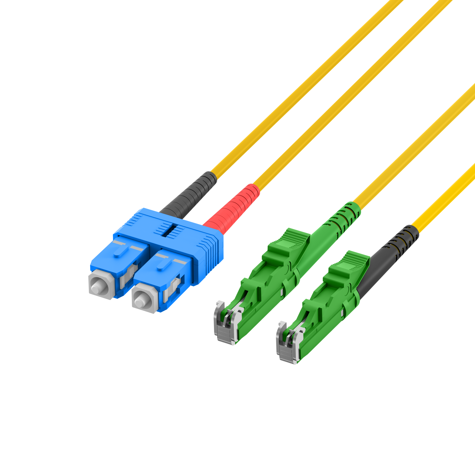 Duplex Patchkabel E2000™/APC-SC OS2 5m 3mm gelb G657A1 Grade C