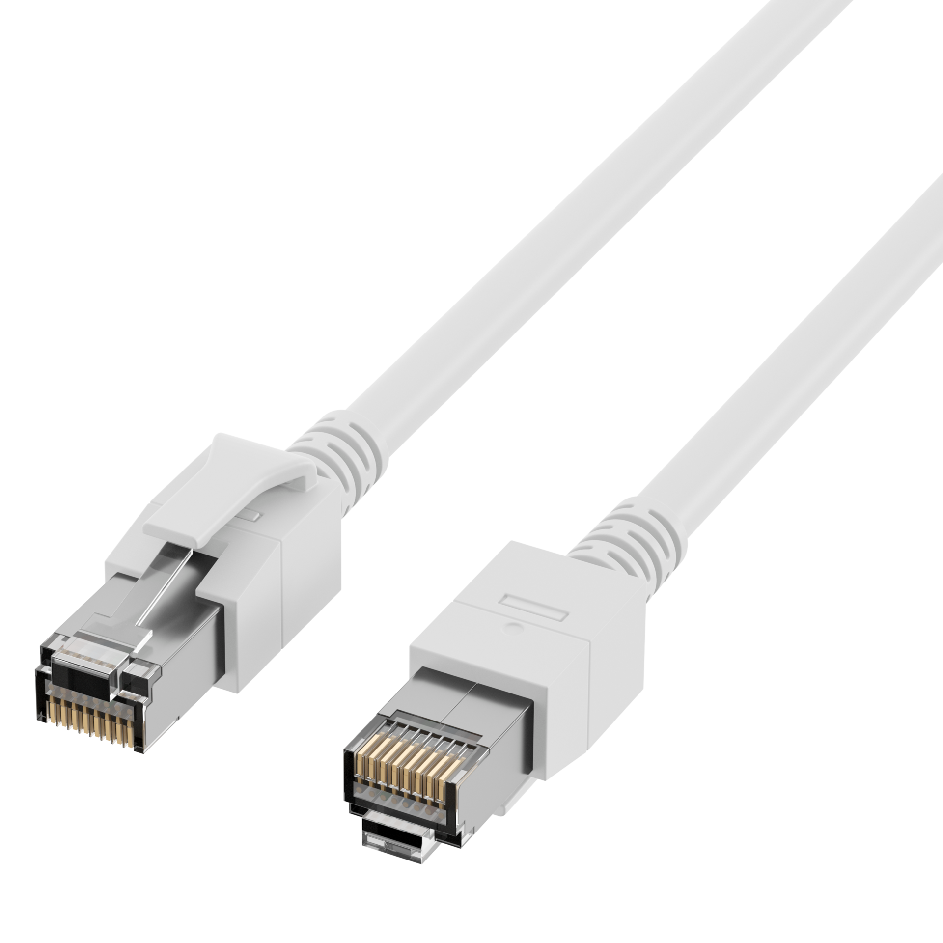 RJ45 Patchkabel Cat.6A S/FTP FRNC  VC LED weiß 1m