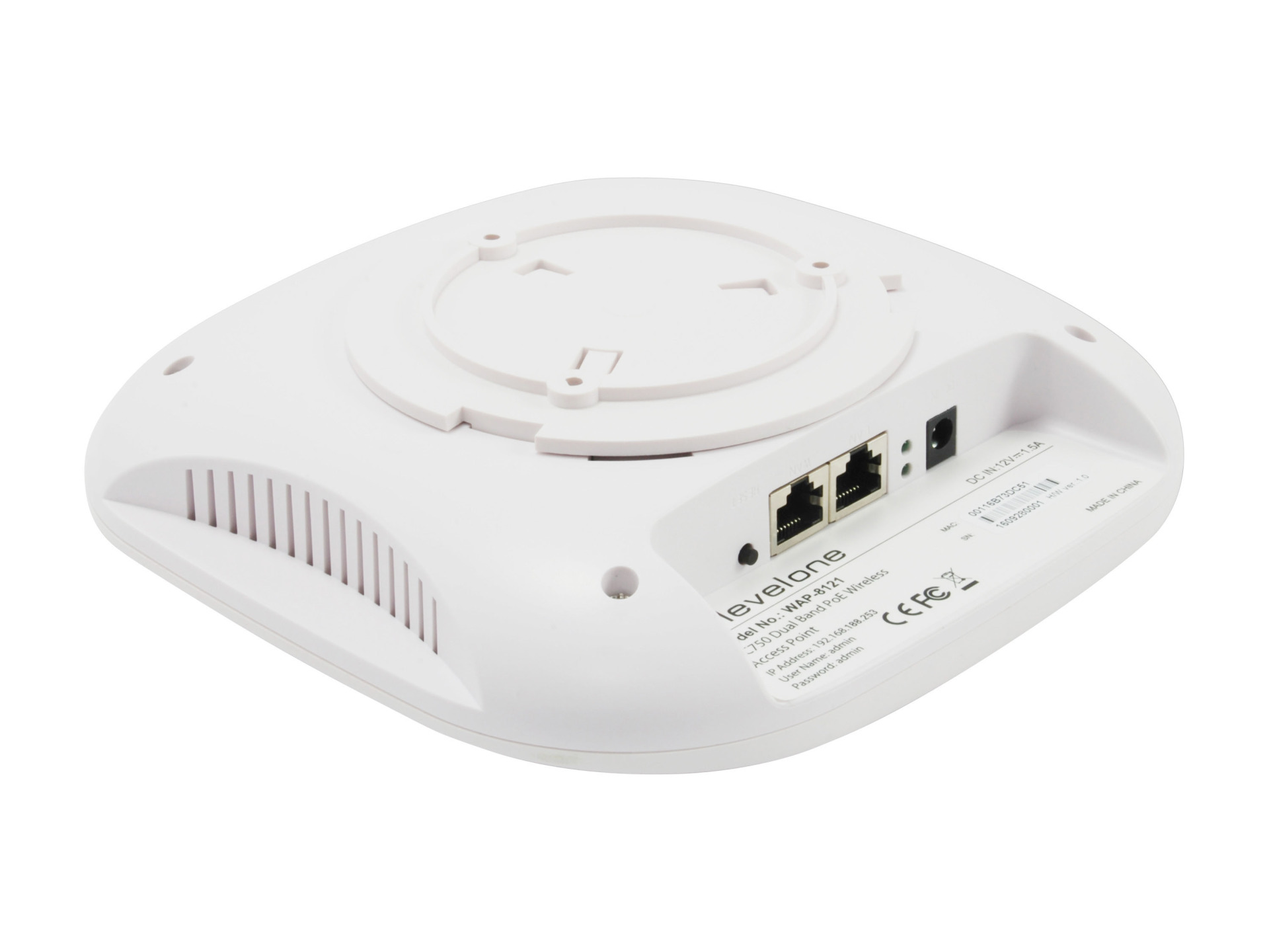 Managed PoE WLAN-Ceiling/Wall-Access-Point, 750Mbit/s, Dual-Band