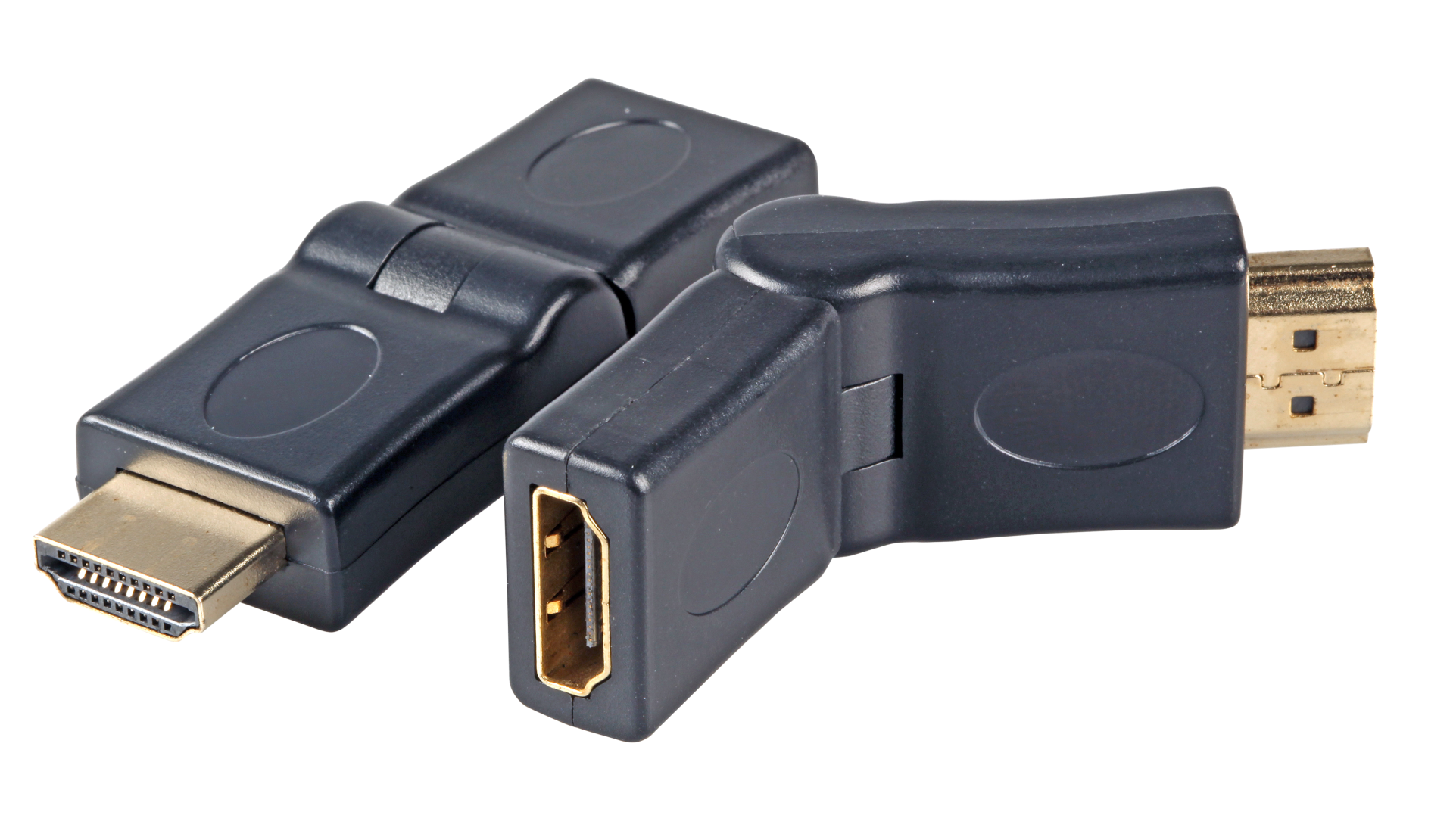 HDMI Adapter, 2x HDMI-A, M-F, 180° swivelling, black
