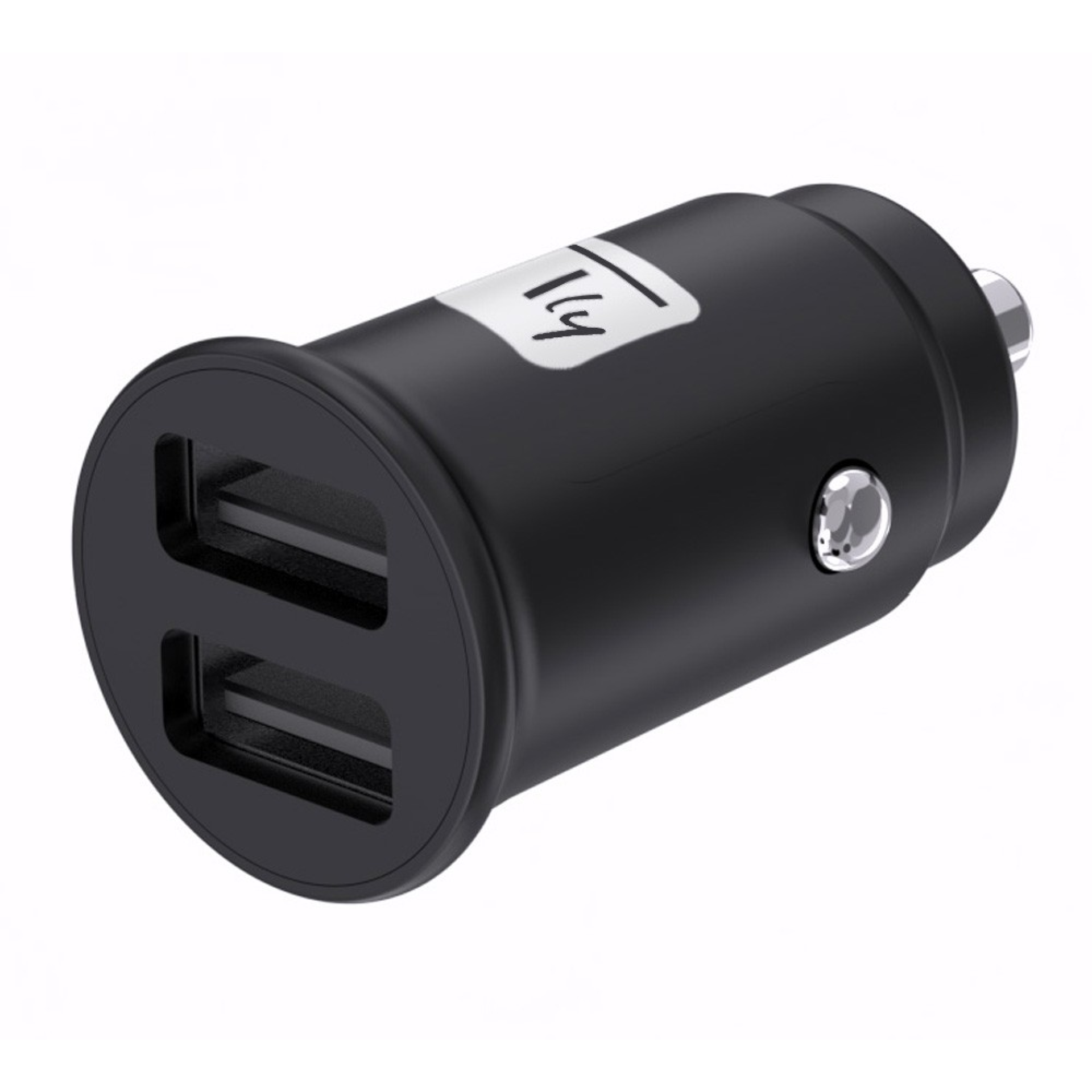 Mini Car Charger with 2x USB-A ports, 24 Watt 5V/2.4A black
