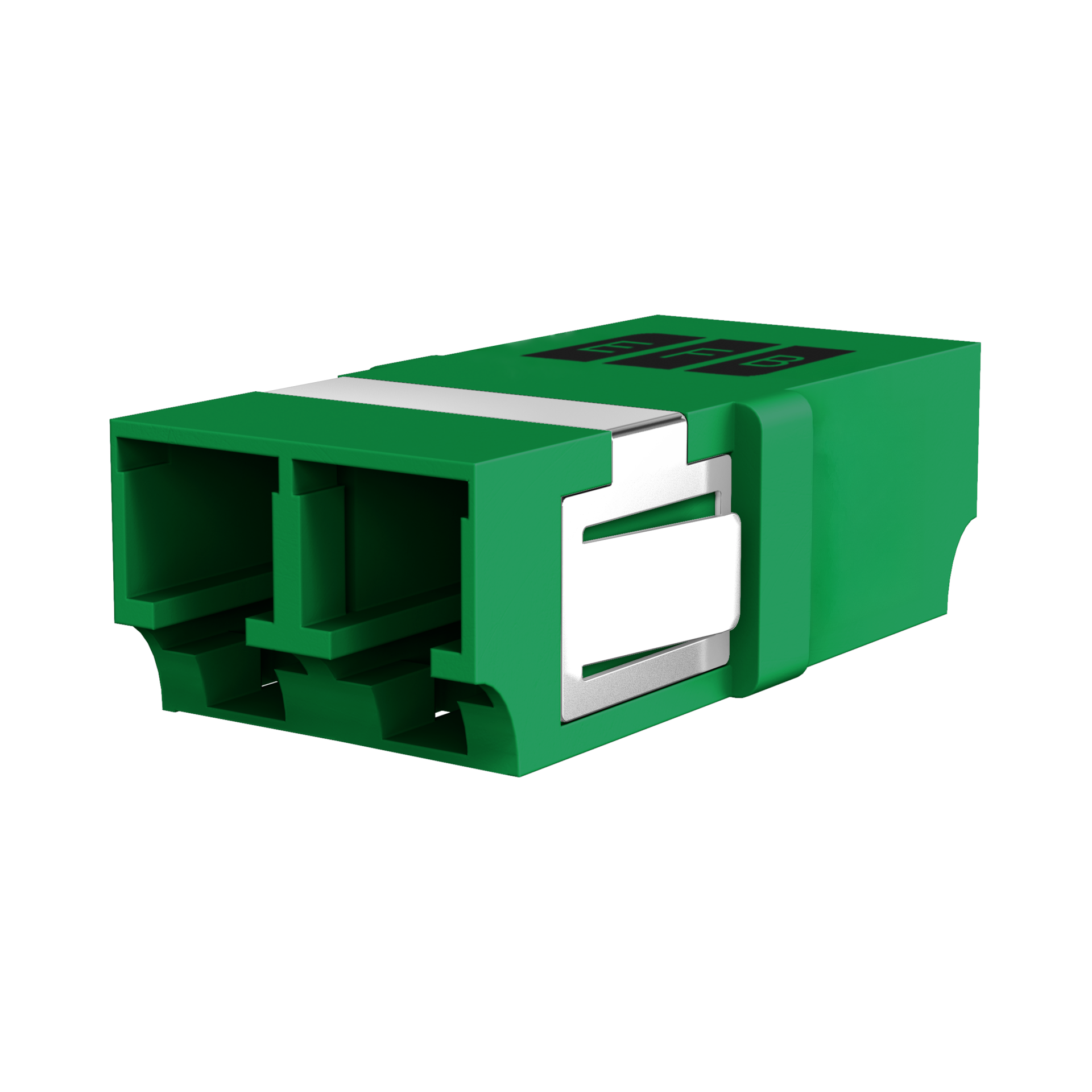 Adapter  LC/APC Duplex OS2 green flangeless