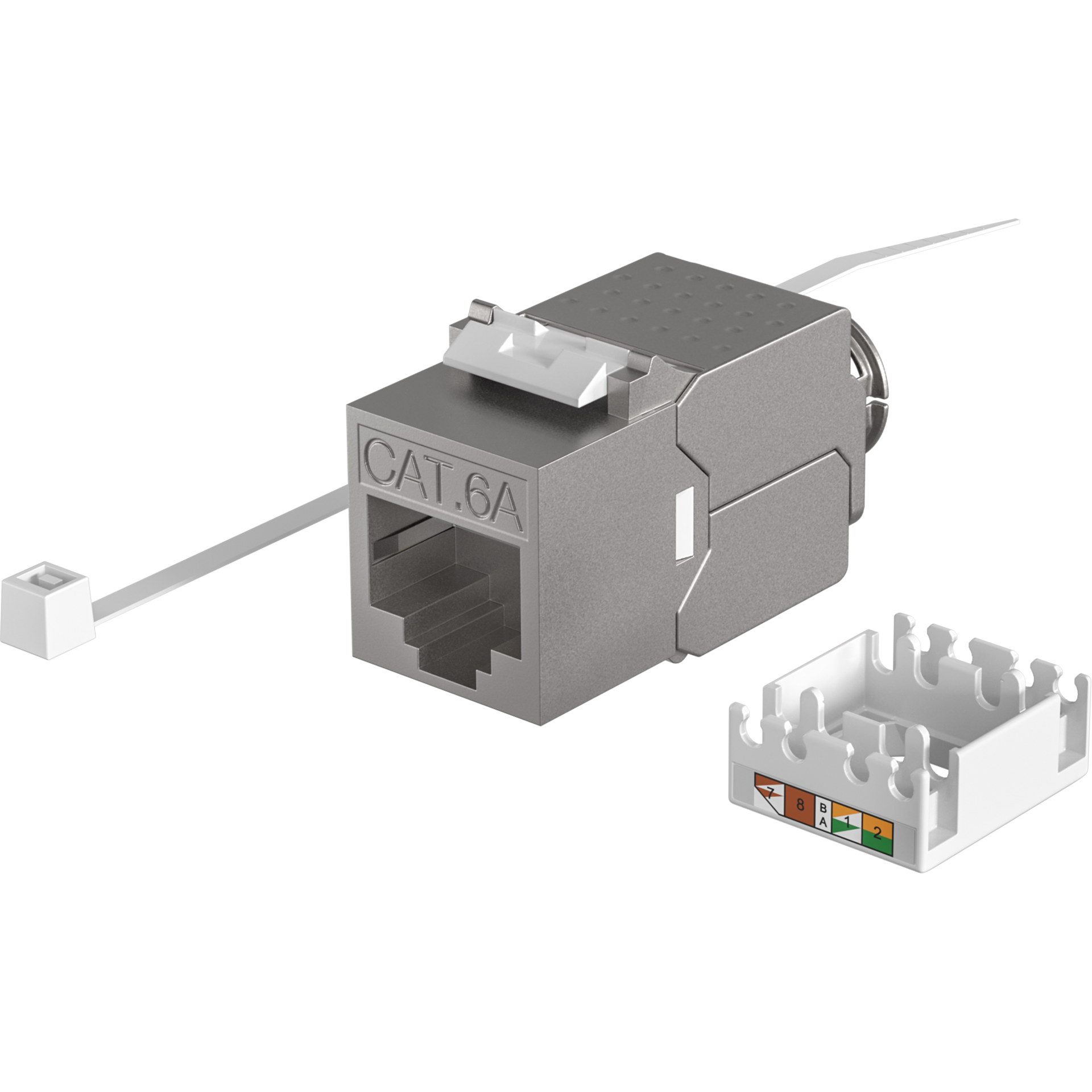 RJ45 Keystone Slimline, Cat.6A, Zinkdruckguss, 10GE