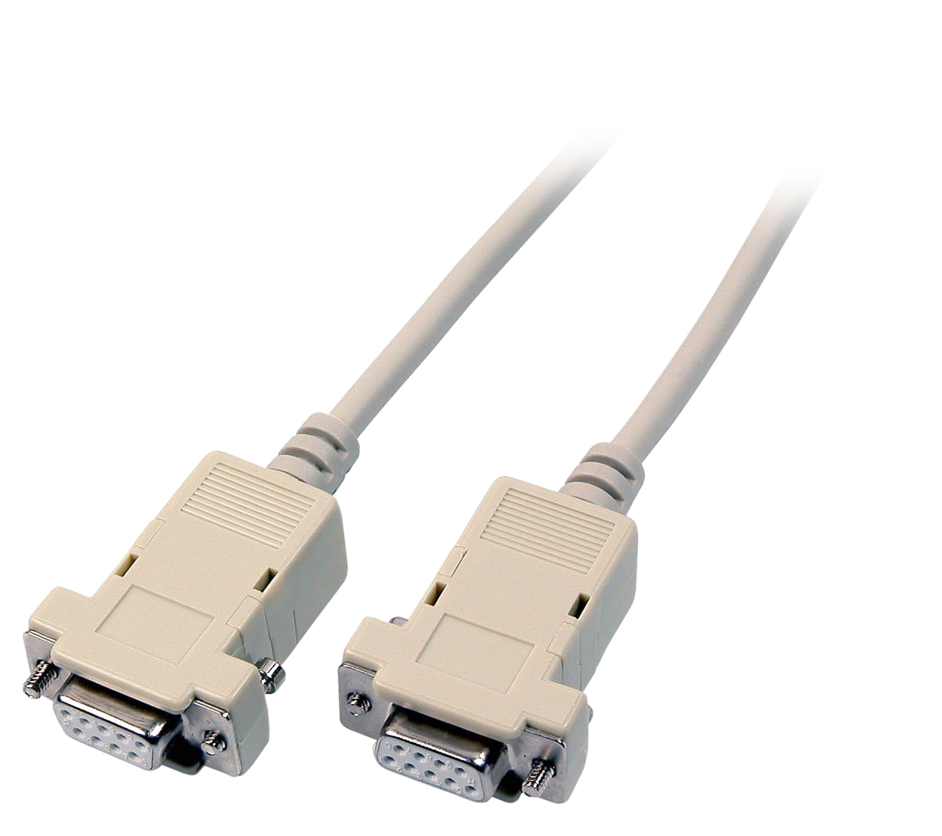 Serial laplink cable, 2x DSub 9, F-F, 1.8m, beige