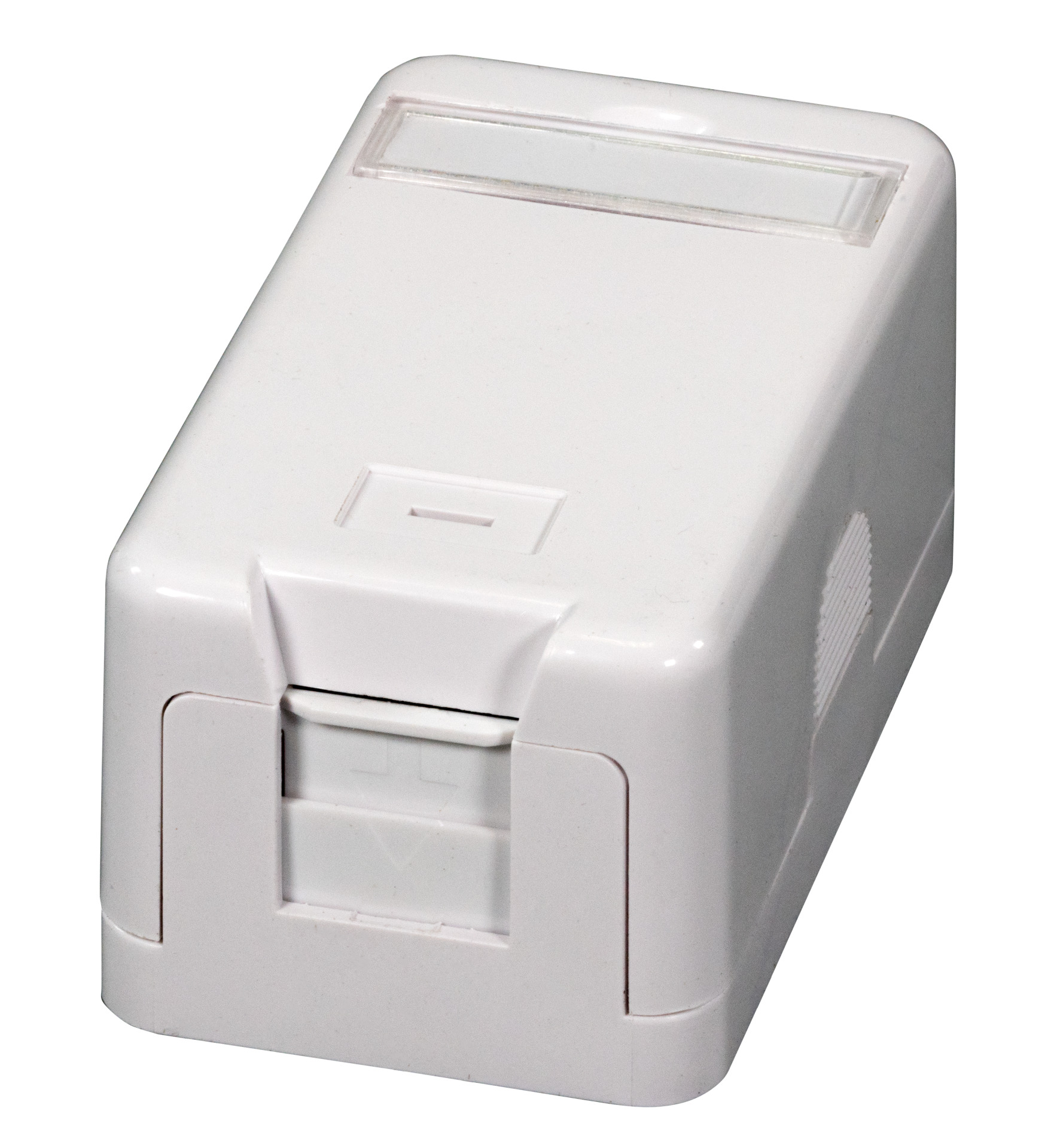Keystone Distribution box surface mounting, 2-Port, dust protection self-closing
