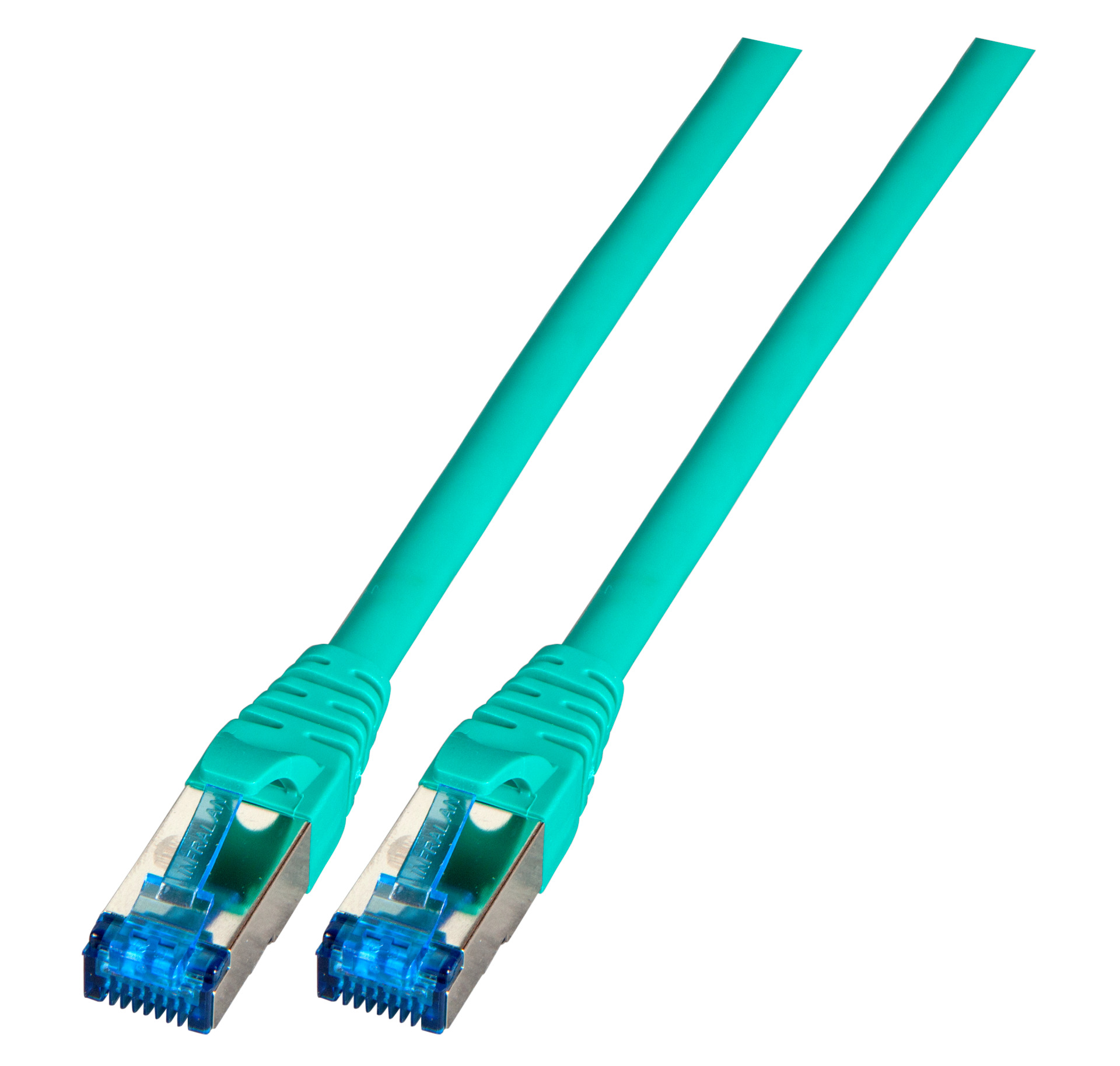 INFRALAN® RJ45 patch cord S/FTP, Cat.6A, TPE superflex, 0,5m, green