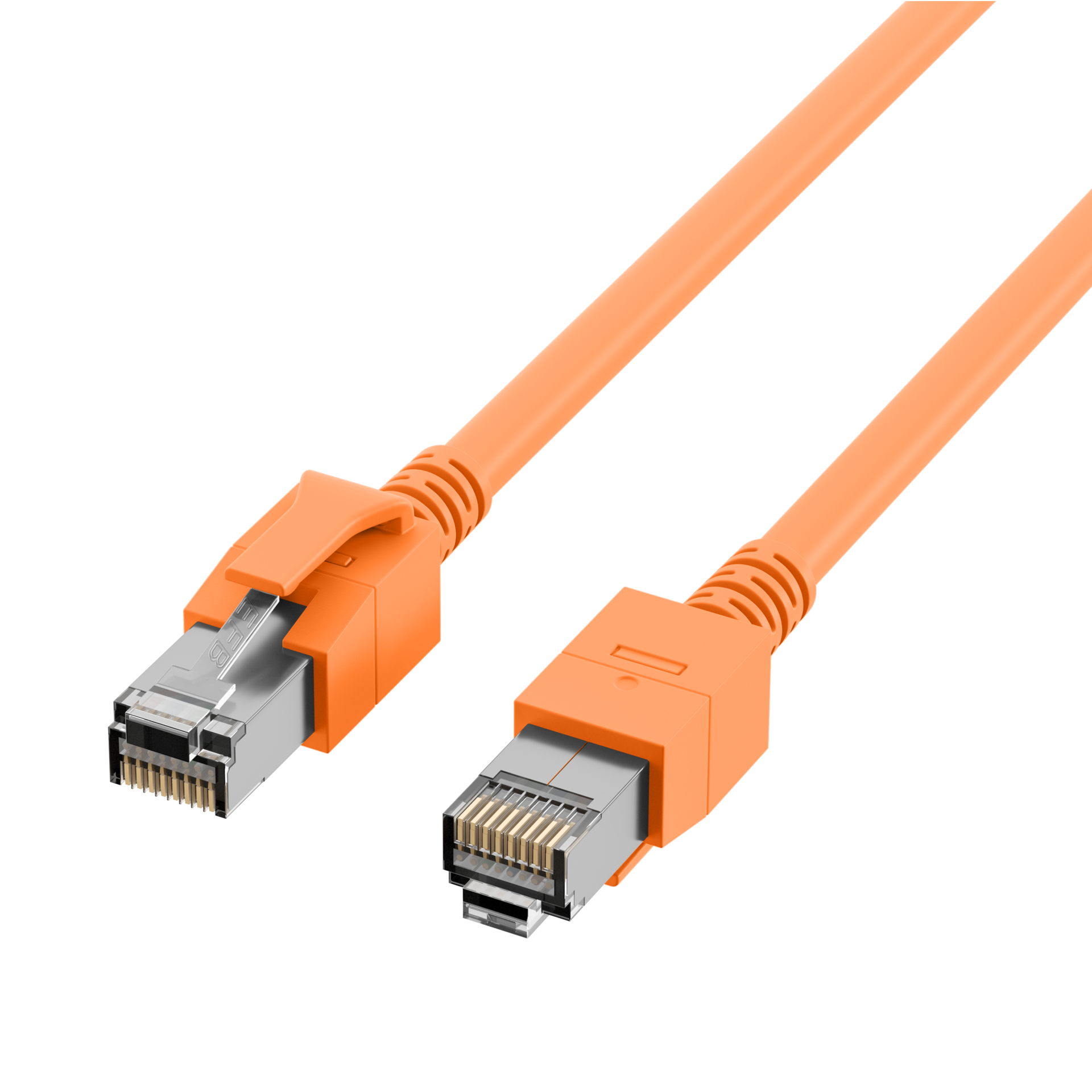 RJ45 Patchkabel Cat.6A S/FTP FRNC VC LED orange 10m