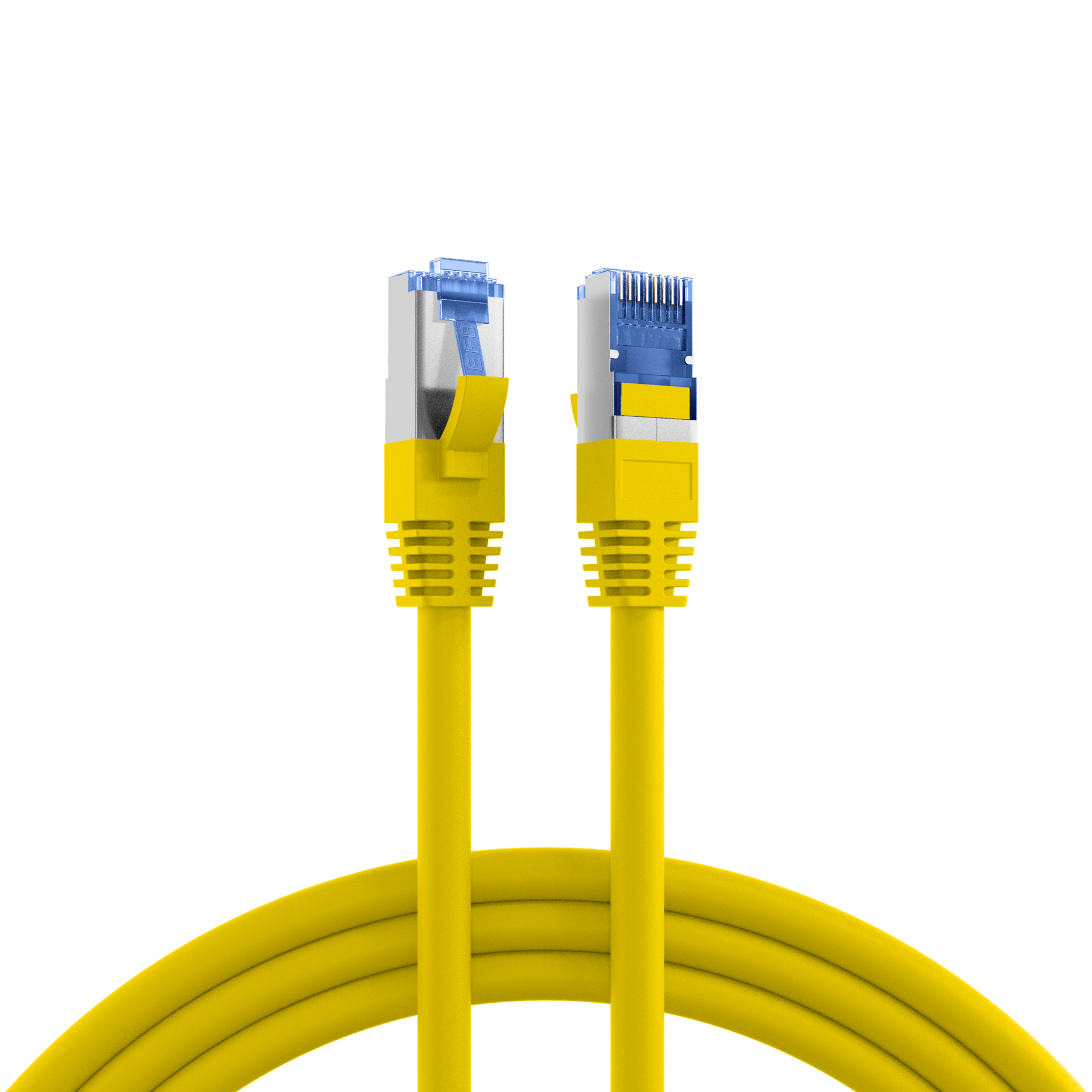 RJ45 Patchkabel Cat.6A S/FTP TPE Cat.7 Rohkabel superflex gelb 1m