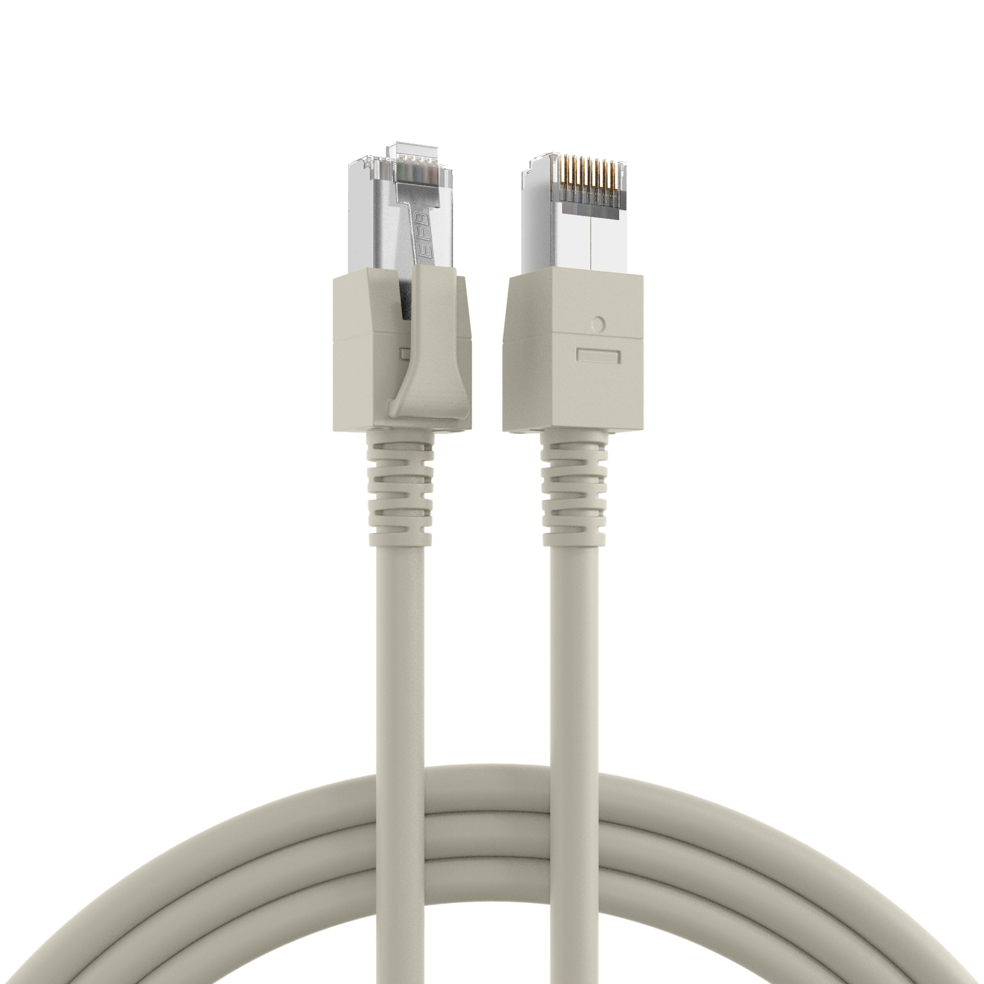 RJ45 Patchkabel Cat.6A S/FTP FRNC VC LED grau 0,5m