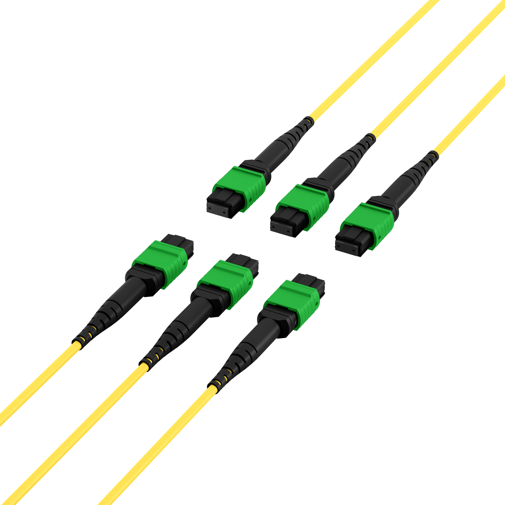 MTP®/APC(F)-MTP®/APC(F) Patch cable OS2 48 fibers Typ A LSZH yellow 25m