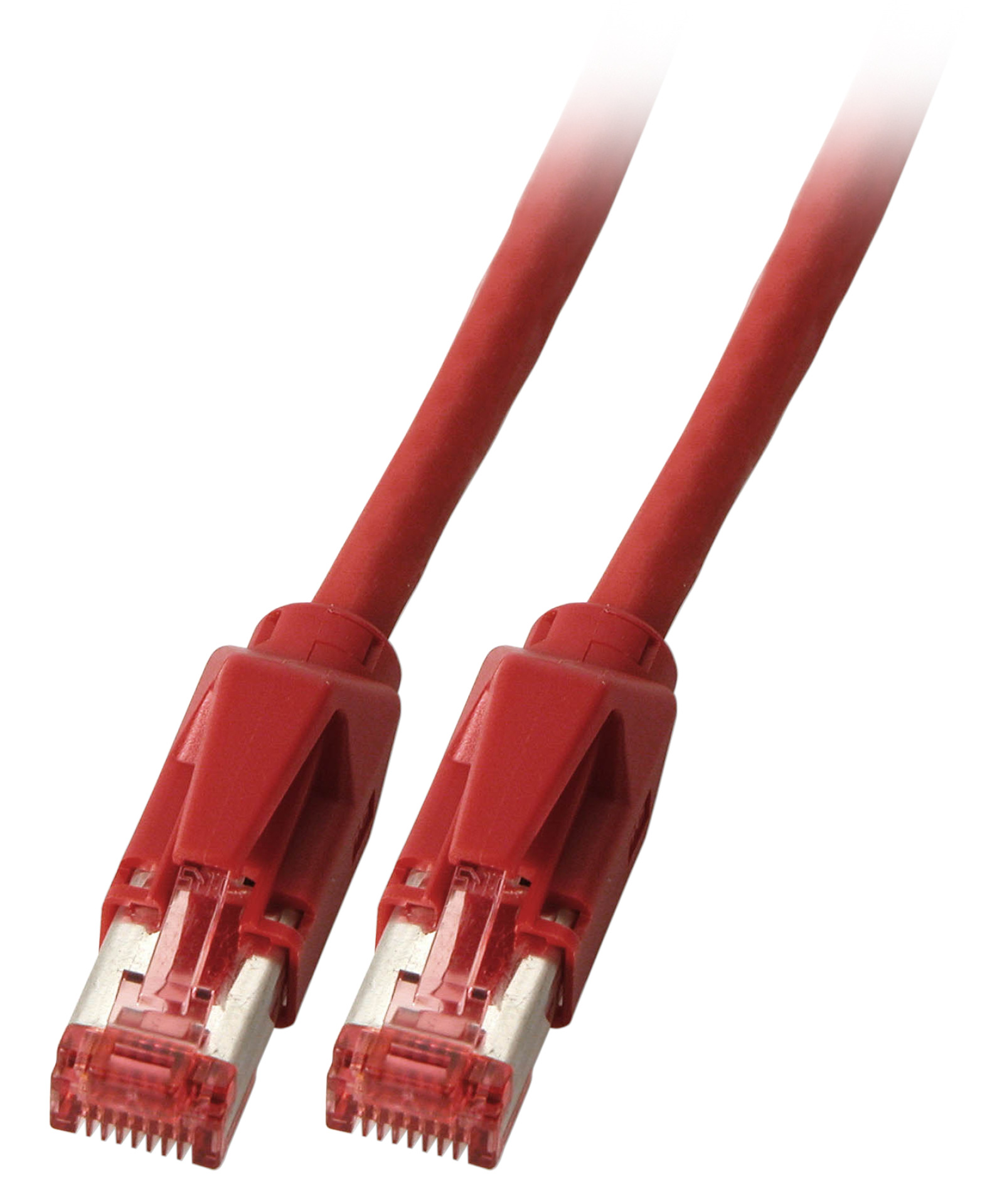 RJ45 Patchkabel S/FTP, Cat.6A, TM21, Dätwyler 7702, 0,25m, rot