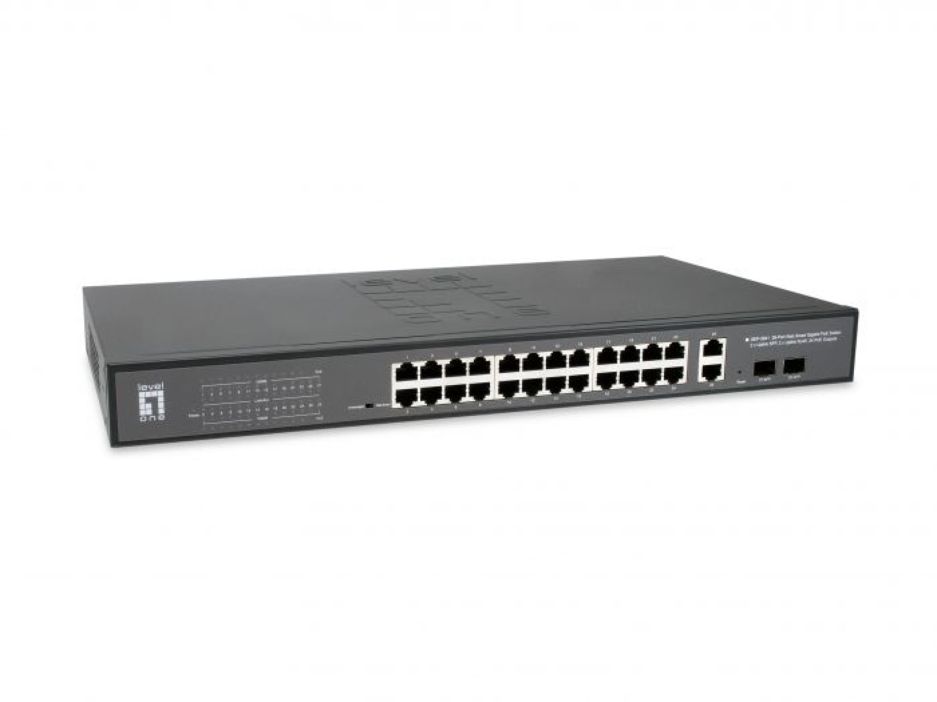 28-Port Web Smart Gigabit PoE Switch, 2xSFP, 2xGigabit RJ45, 24xPoE Ports