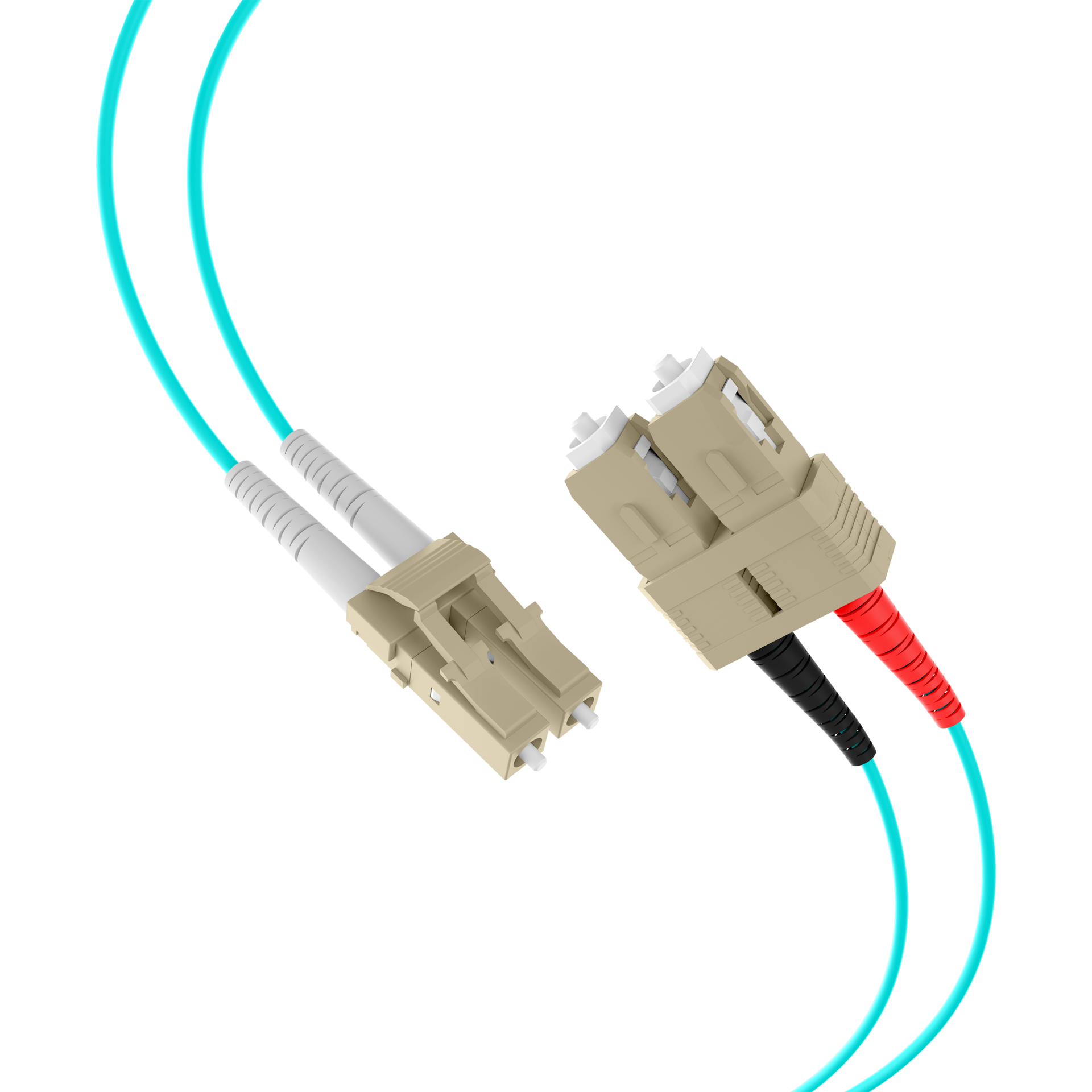 Duplex Patchcable LC-SC OM3 1m LSZH 2mm aqua