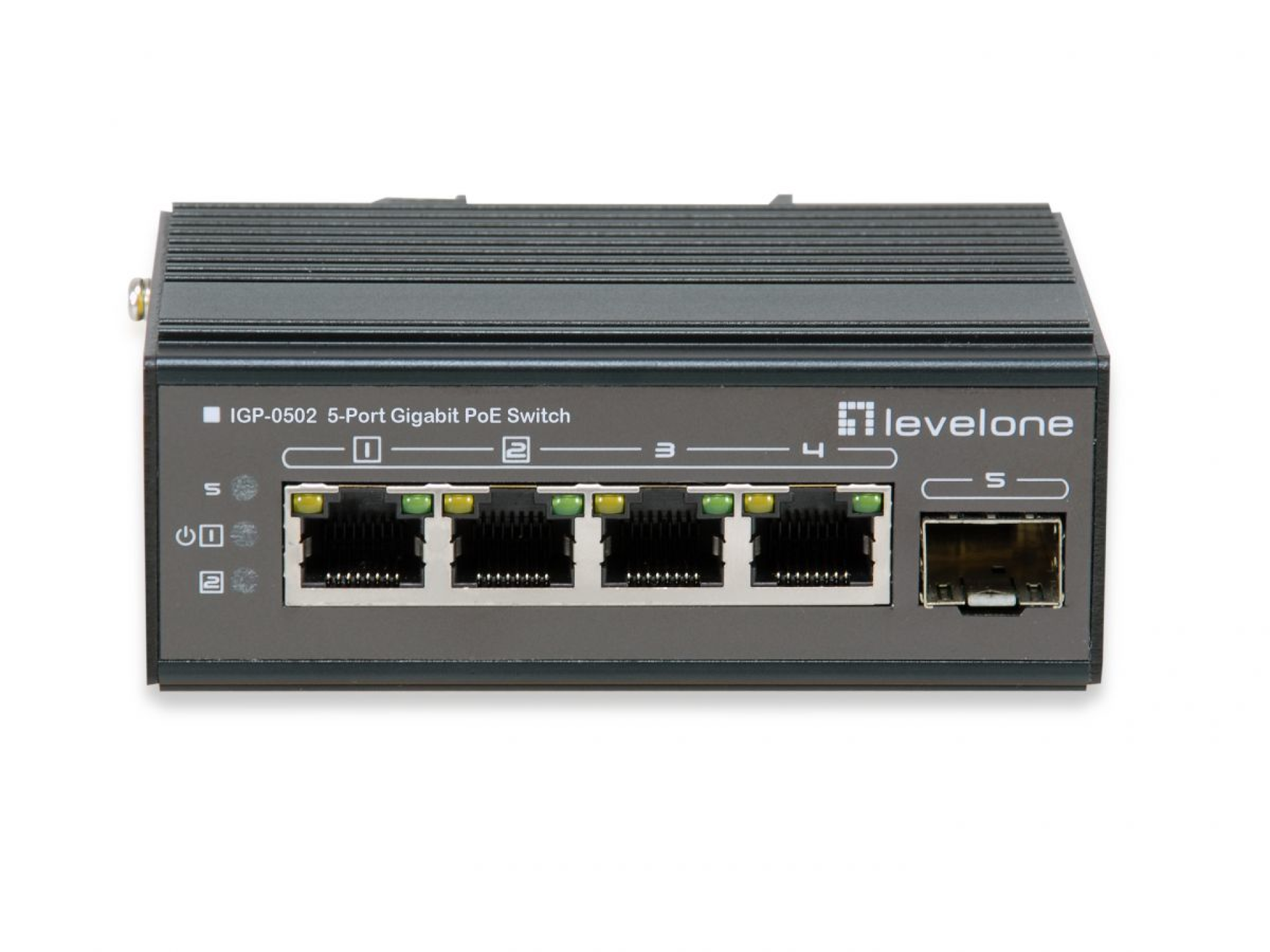 5-Port-Gigabit-Industrie-Switch c802.3at/af PoE Hutschiene -40 °C bis 75 °C