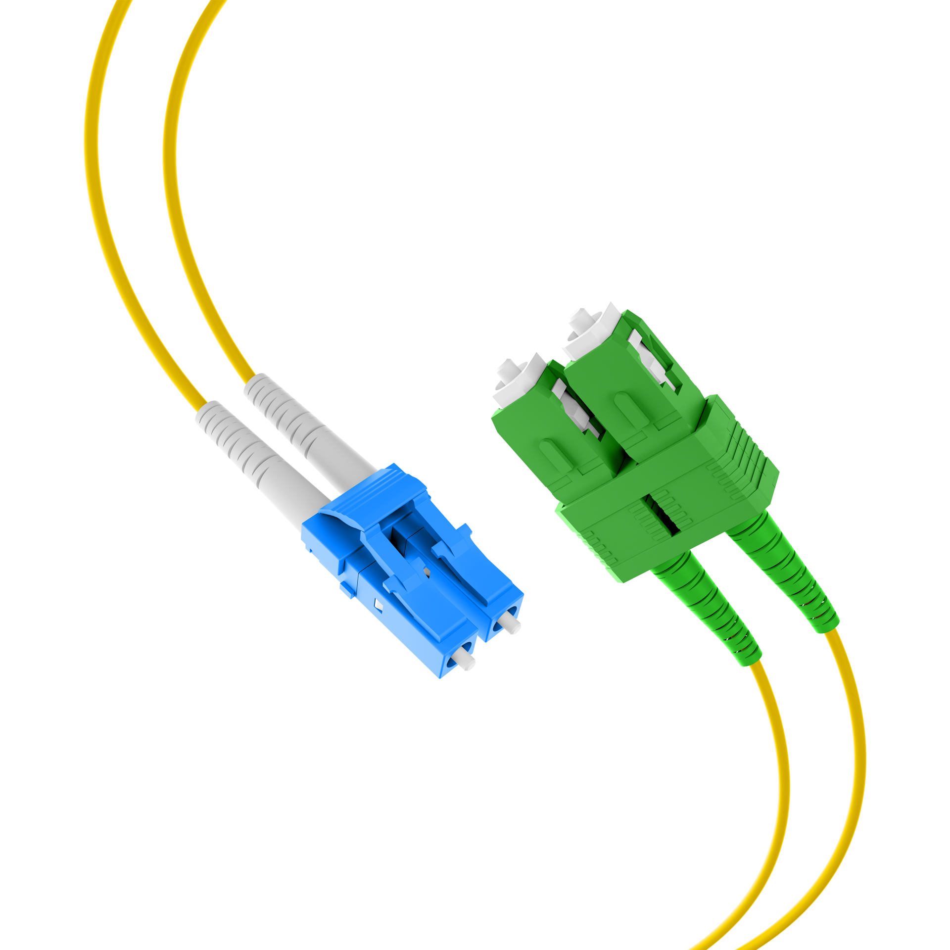 Duplex Patchkabel LC-SC/APC OS2 G652D 50m LSZH 2mm gelb