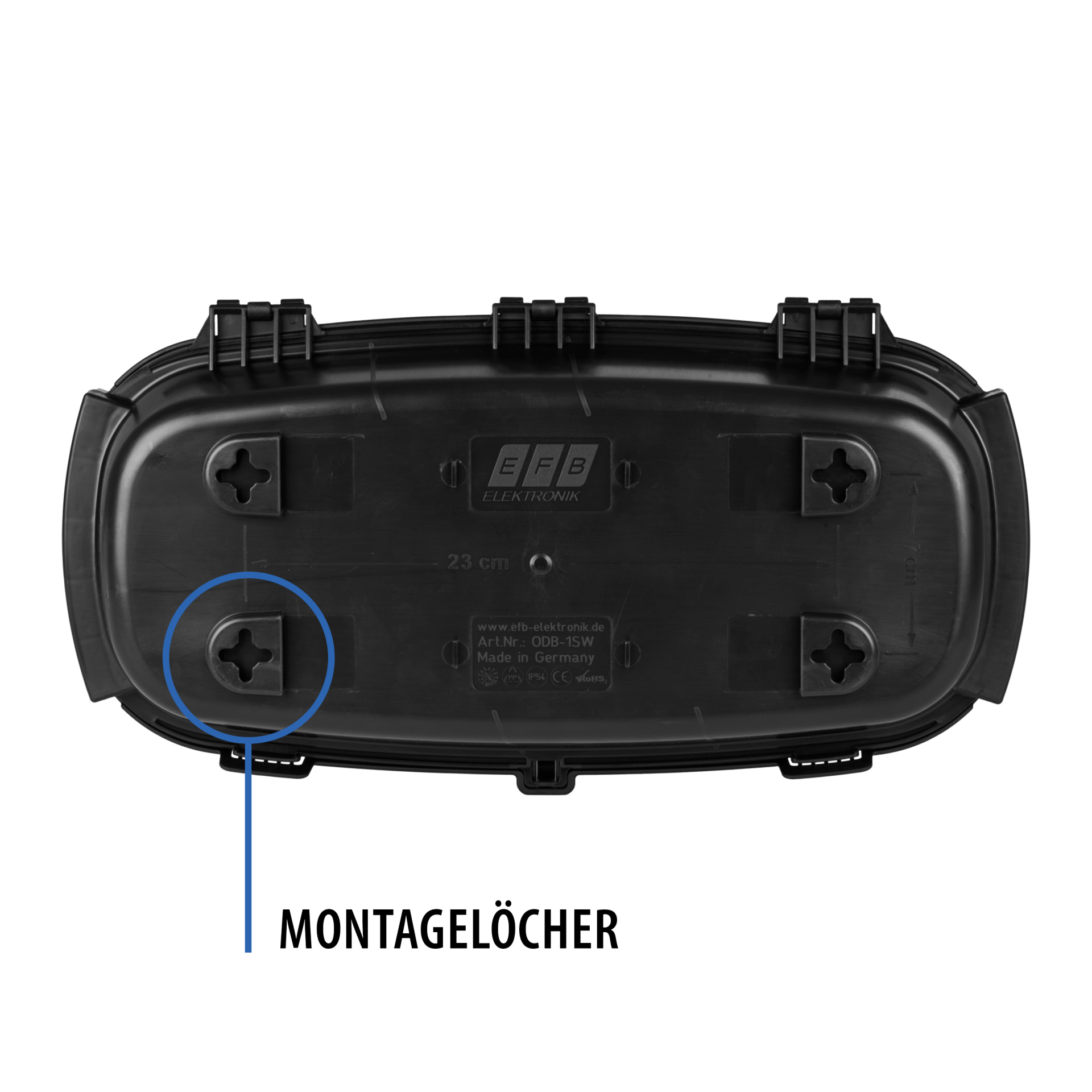 Outdoor-Box IP54 klappbar schwarz aus recyceltem Kunststoff abschließbar