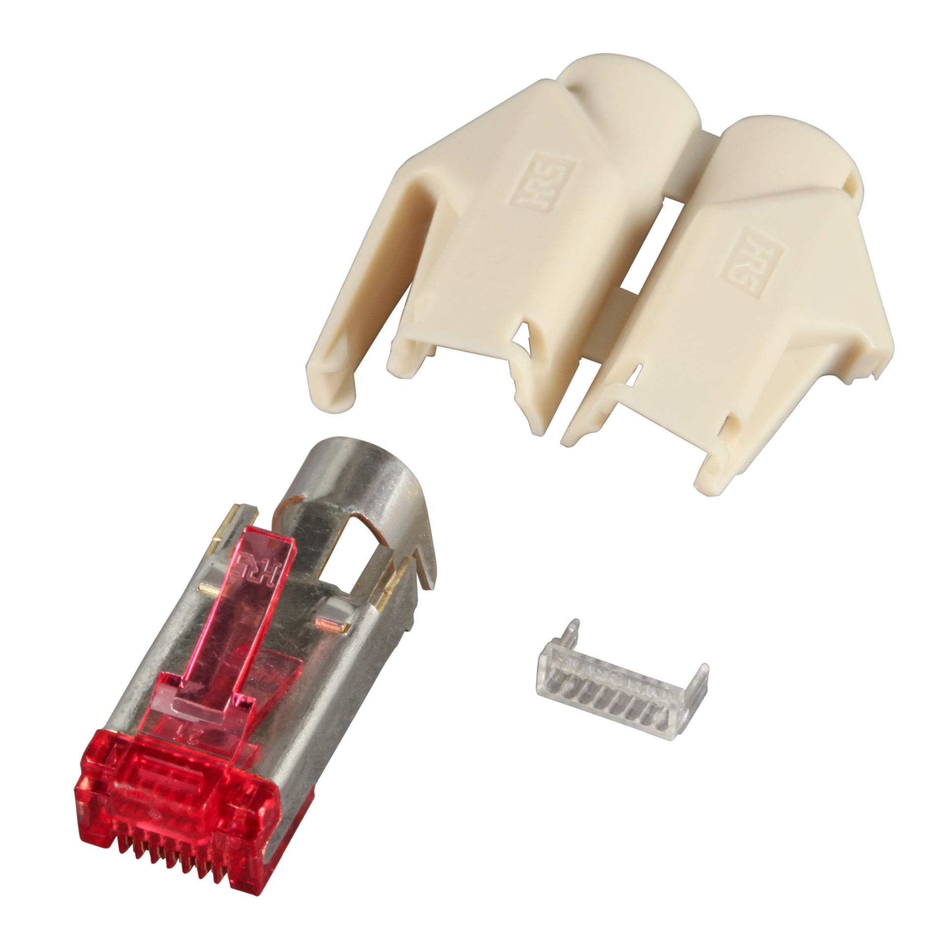 RJ45-Hirose Connector TM21 beige 100 pcs., 3 Elements, Cat. 6