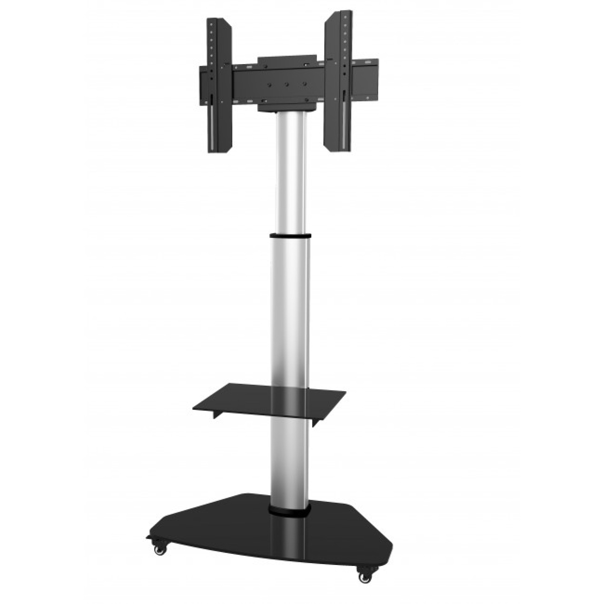TV Trolley for LCD LED TV 37-70" silver, with shelve