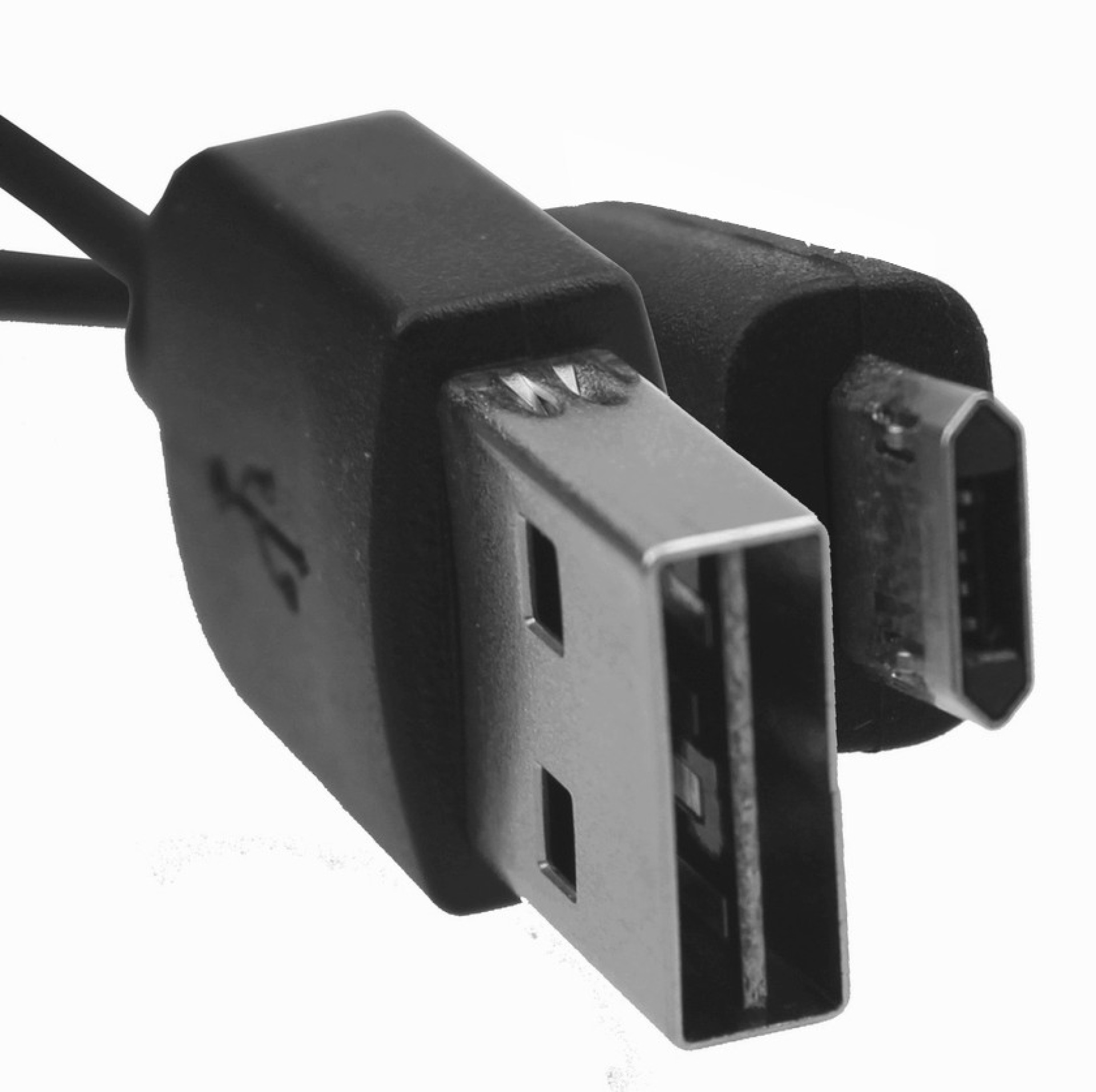 USB2.0 Anschlusskabel Typ-A - Micro-B, verdrehsichere Stecker, schwarz 2m